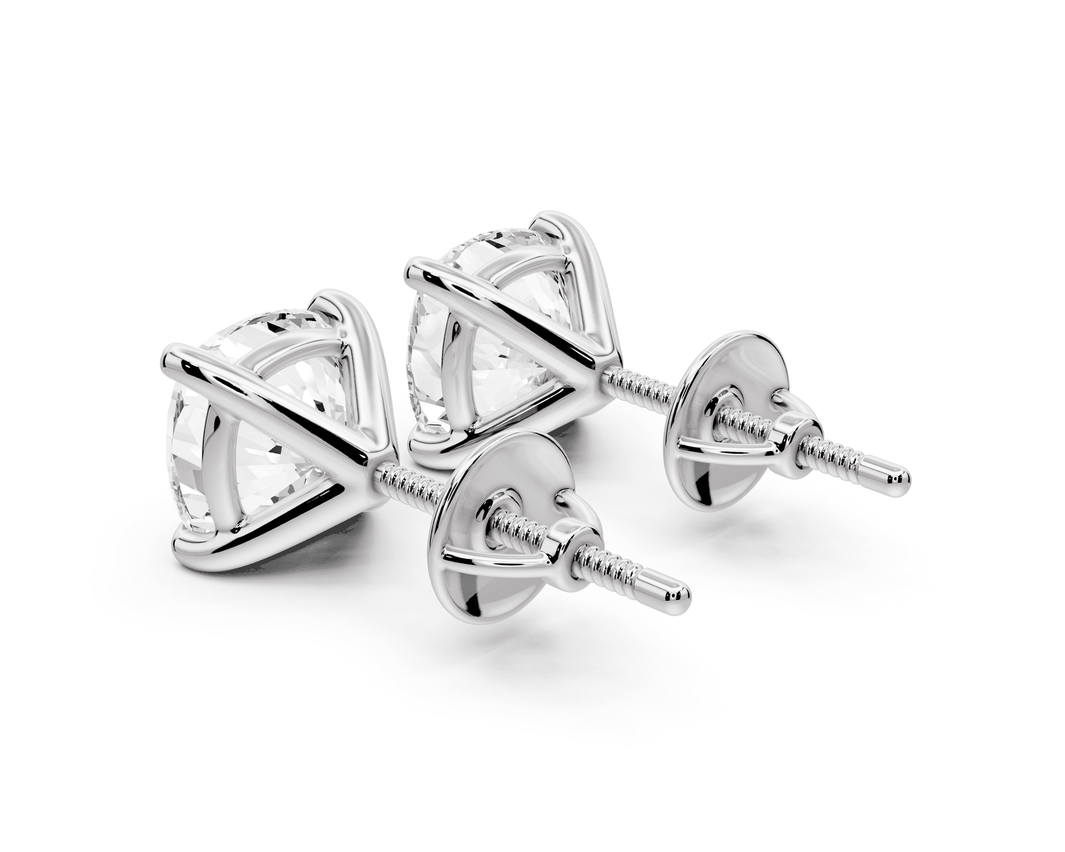 Aura - 4ct 14k white gold Cushion - Cut Diamond Stud Earrings - Mr. Alex Jewelry