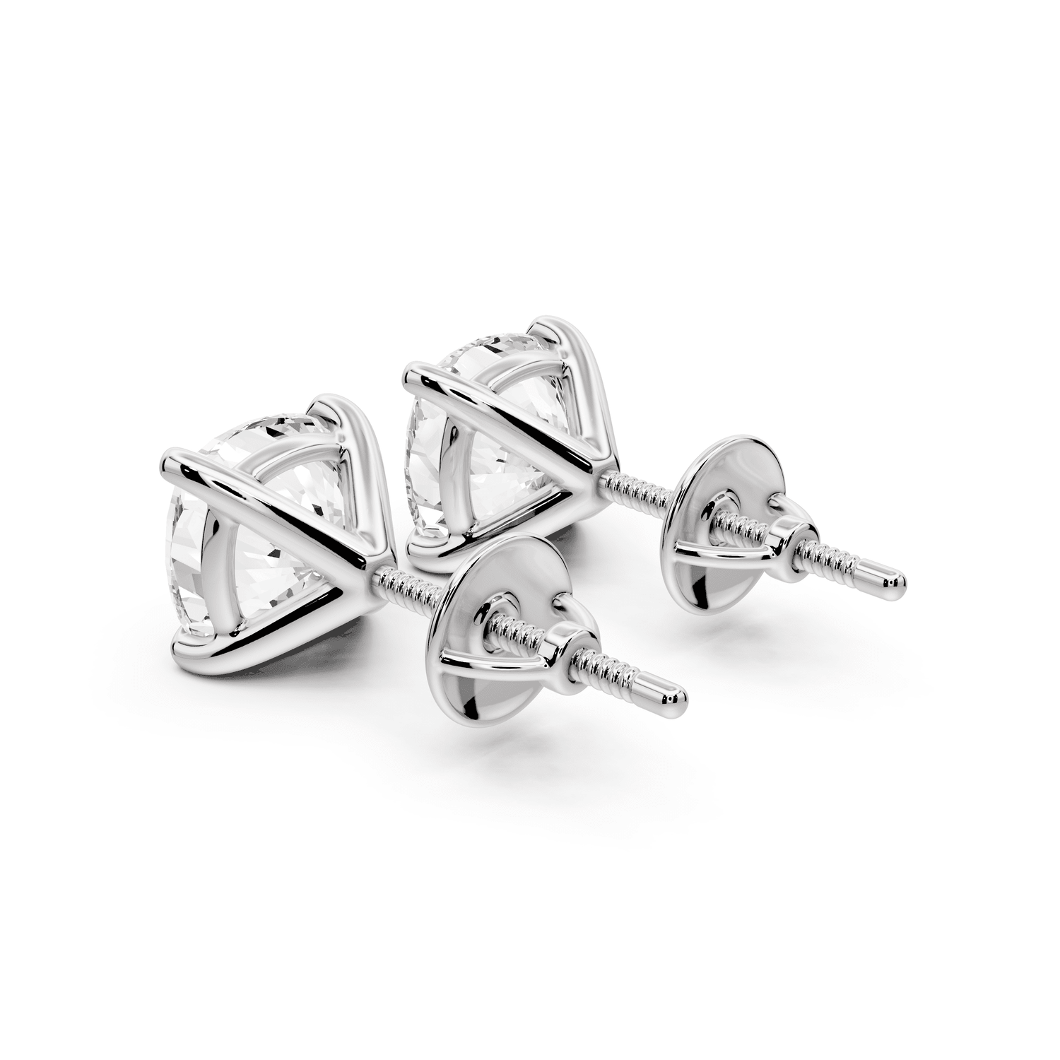 Aura - 4ct 14k white gold Cushion - Cut Diamond Stud Earrings - Mr. Alex Jewelry