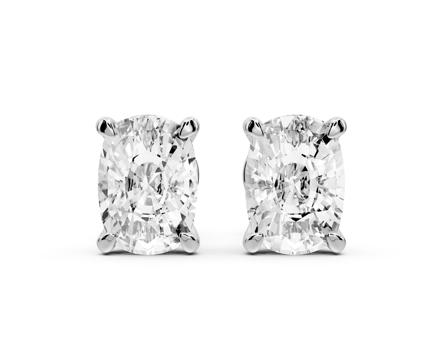 Aura - 4ct 14k white gold Elgcushion - Cut Diamond Stud Earrings - Mr. Alex Jewelry