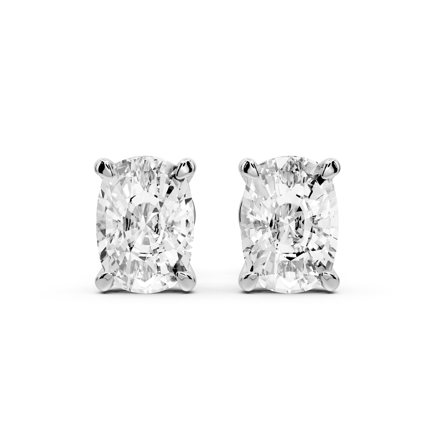 Aura - 4ct 14k white gold Elgcushion - Cut Diamond Stud Earrings - Mr. Alex Jewelry