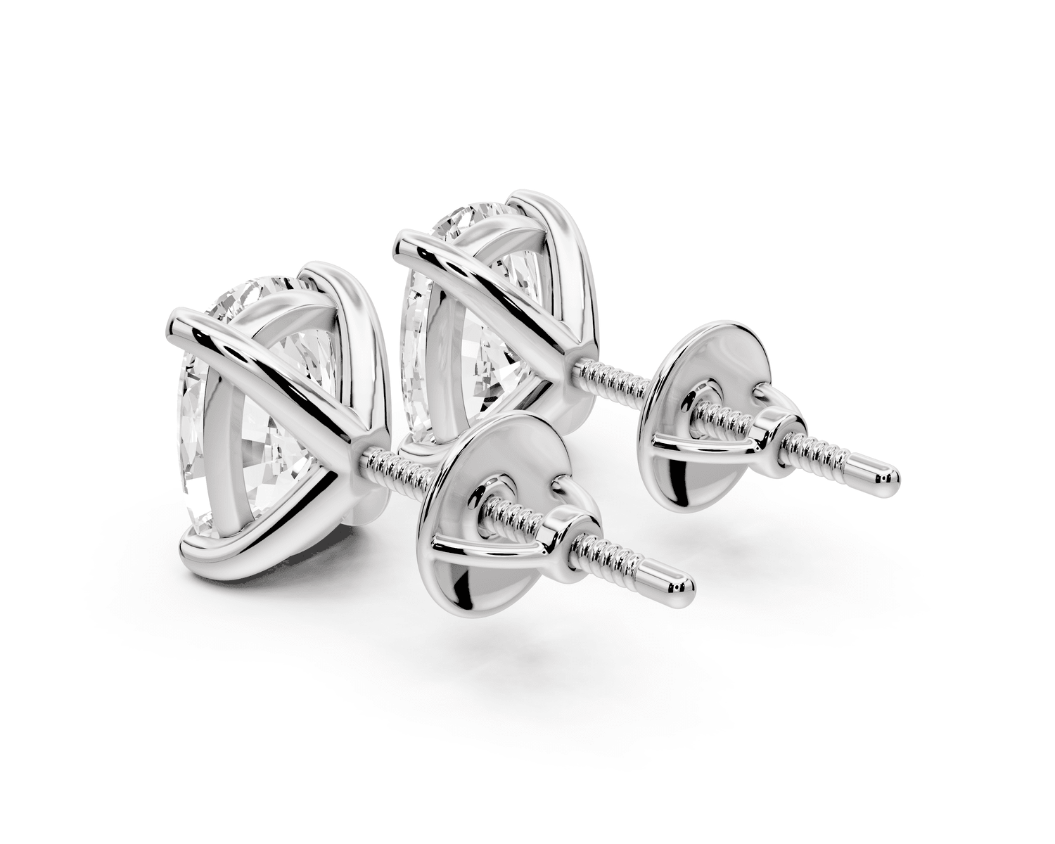 Aura - 4ct 14k white gold Elgcushion - Cut Diamond Stud Earrings - Mr. Alex Jewelry
