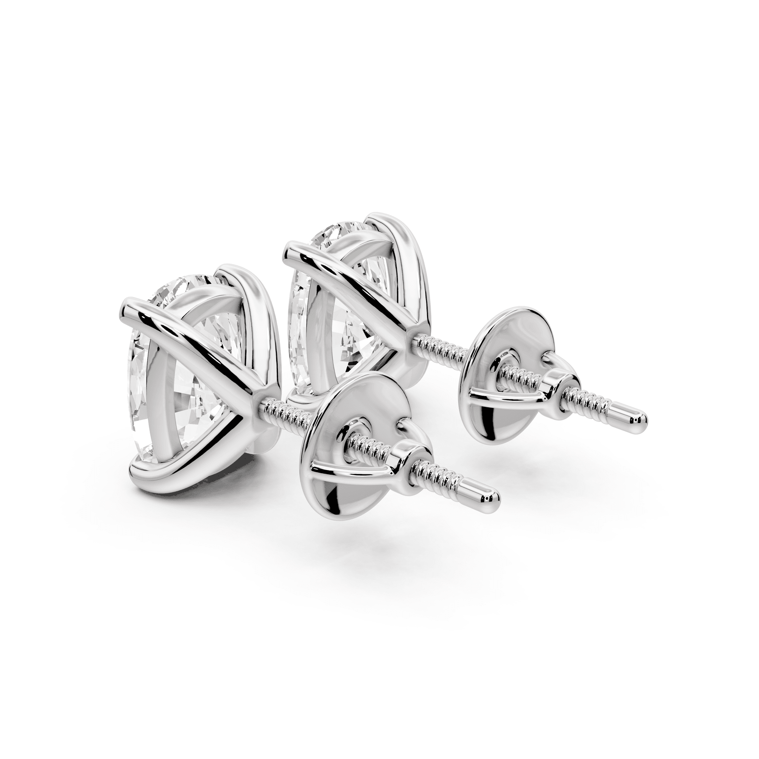 Aura - 4ct 14k white gold Elgcushion - Cut Diamond Stud Earrings - Mr. Alex Jewelry