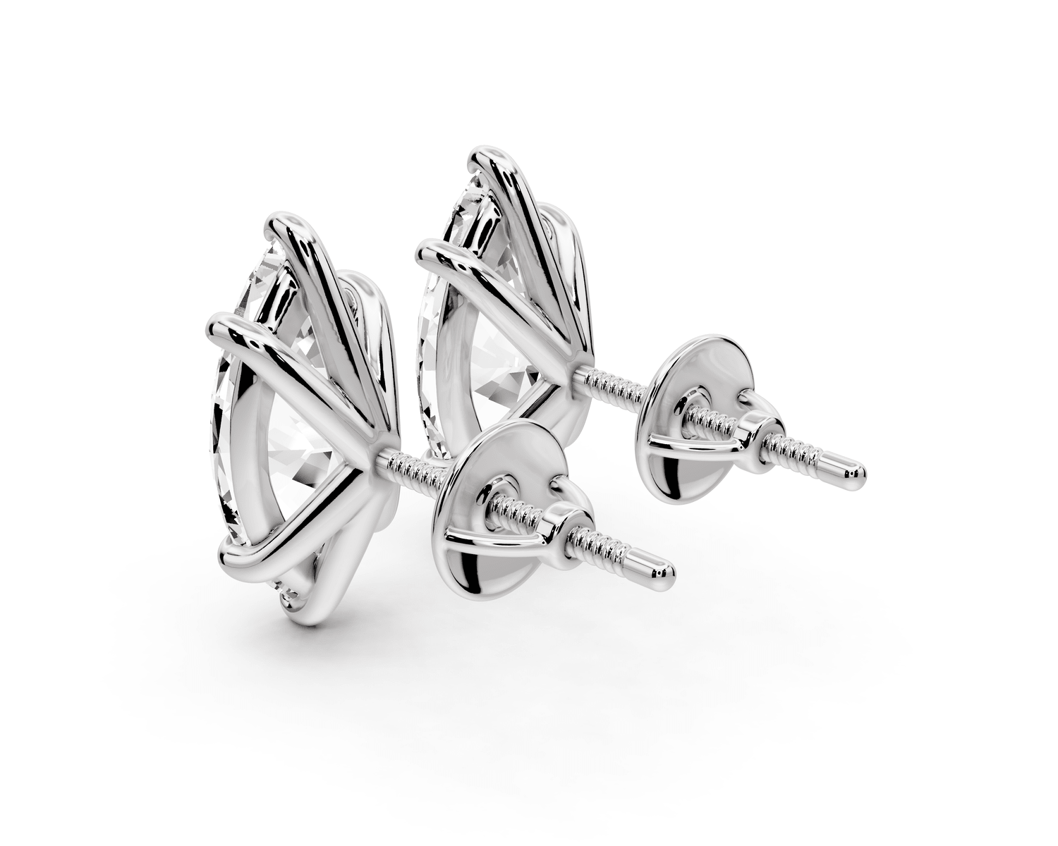 Aura - 4ct 14k white gold Marquise - Cut Diamond Stud Earrings - Mr. Alex Jewelry
