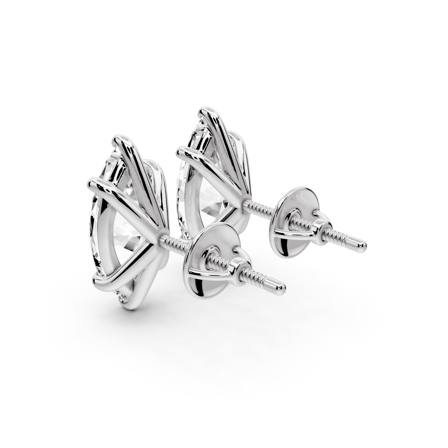 Aura - 4ct 14k white gold Marquise - Cut Diamond Stud Earrings - Mr. Alex Jewelry