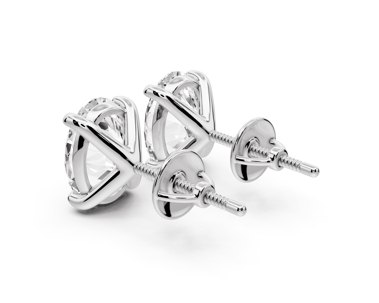 Aura - 4ct 14k white gold Oval - Cut Diamond Stud Earrings - Mr. Alex Jewelry
