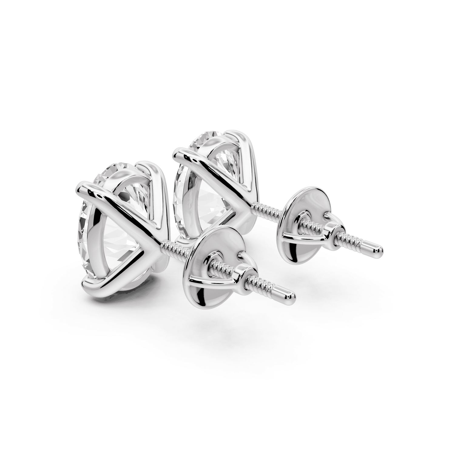 Aura - 4ct 14k white gold Oval - Cut Diamond Stud Earrings - Mr. Alex Jewelry