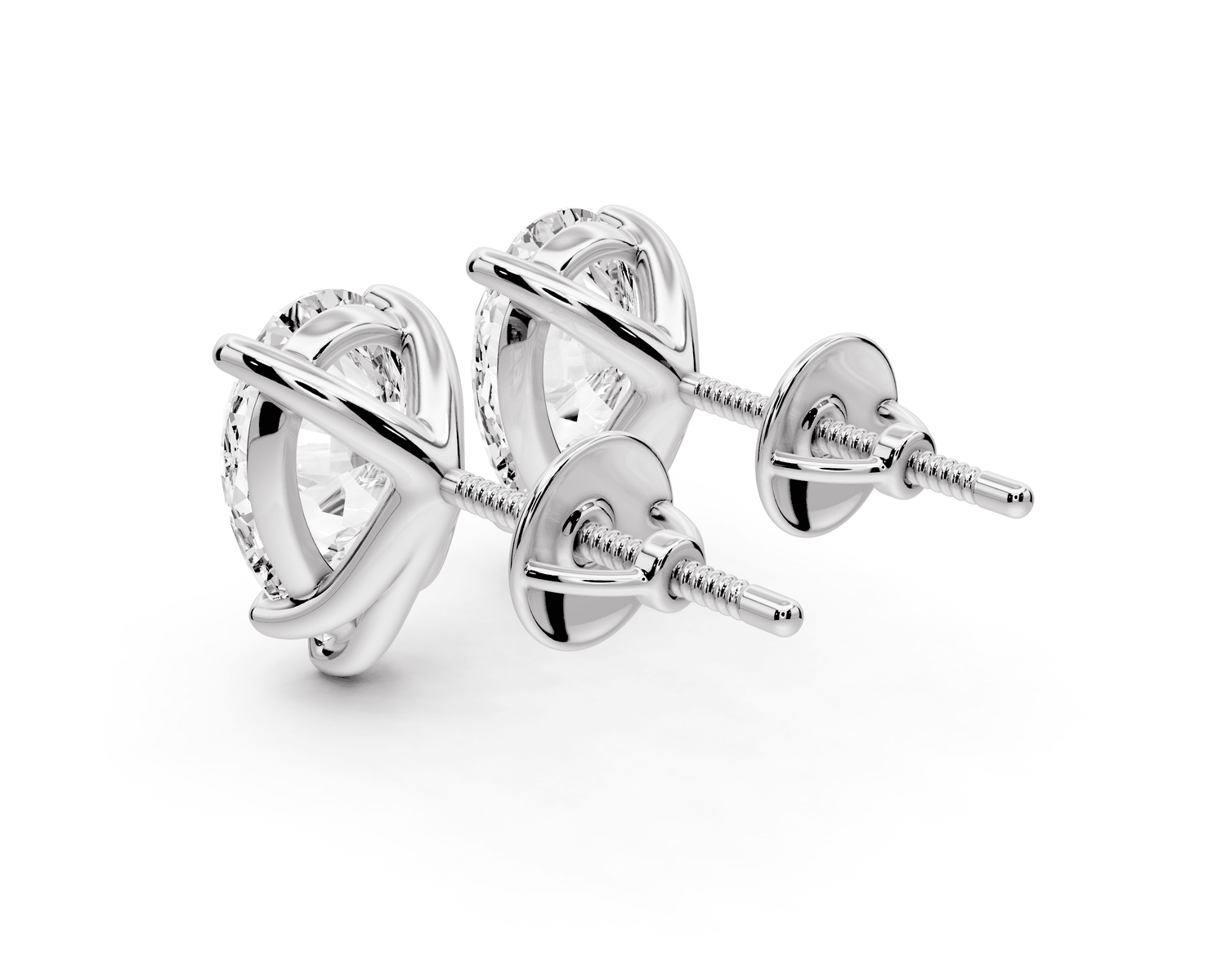 Aura - 4ct 14k white gold Pear - Cut Diamond Stud Earrings - Mr. Alex Jewelry