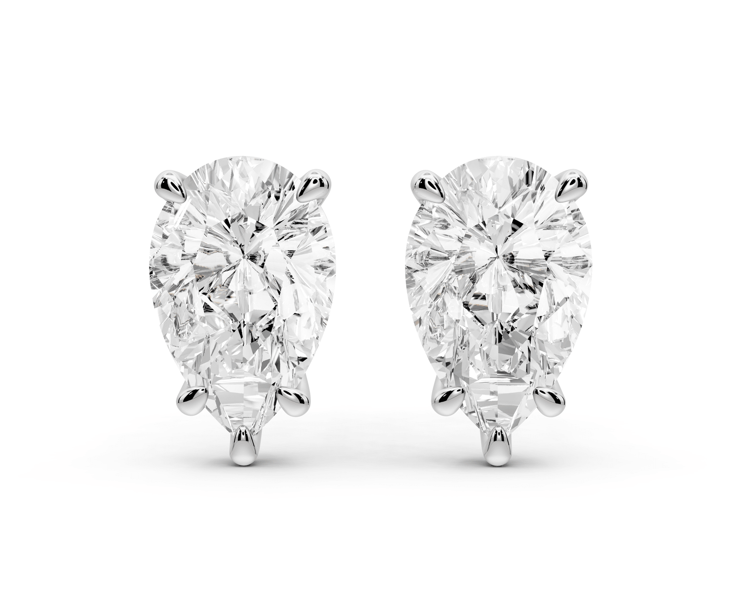 Aura - 4ct 14k white gold Pear - Cut Diamond Stud Earrings - Mr. Alex Jewelry