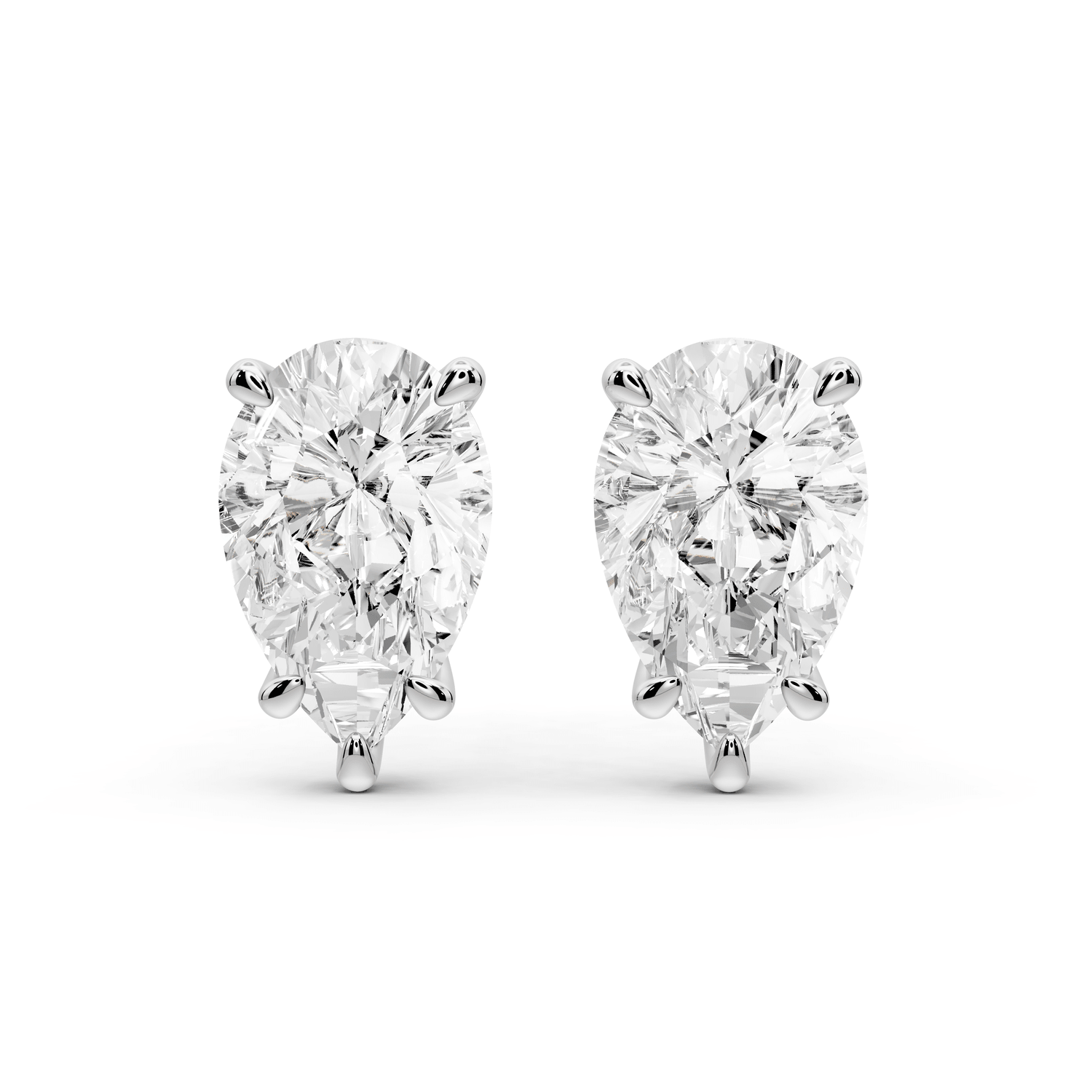 Aura - 4ct 14k white gold Pear - Cut Diamond Stud Earrings - Mr. Alex Jewelry