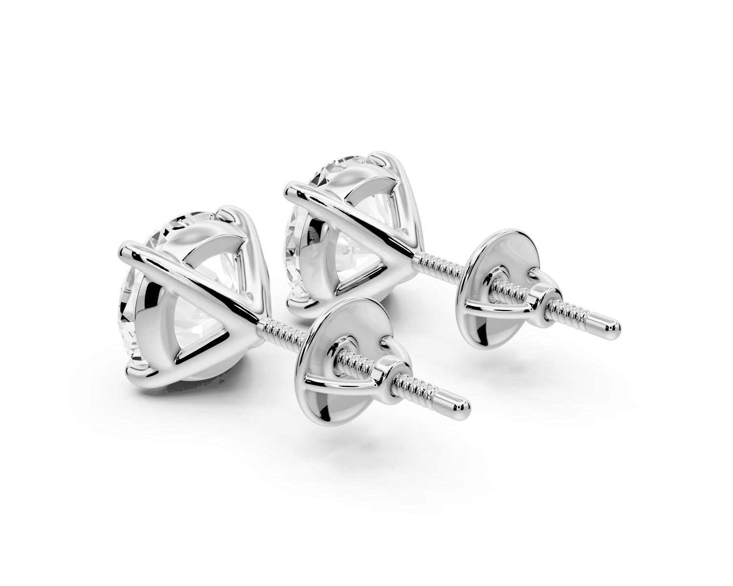 Aura - 4ct 14k white gold Round - Cut Diamond Stud Earrings - Mr. Alex Jewelry