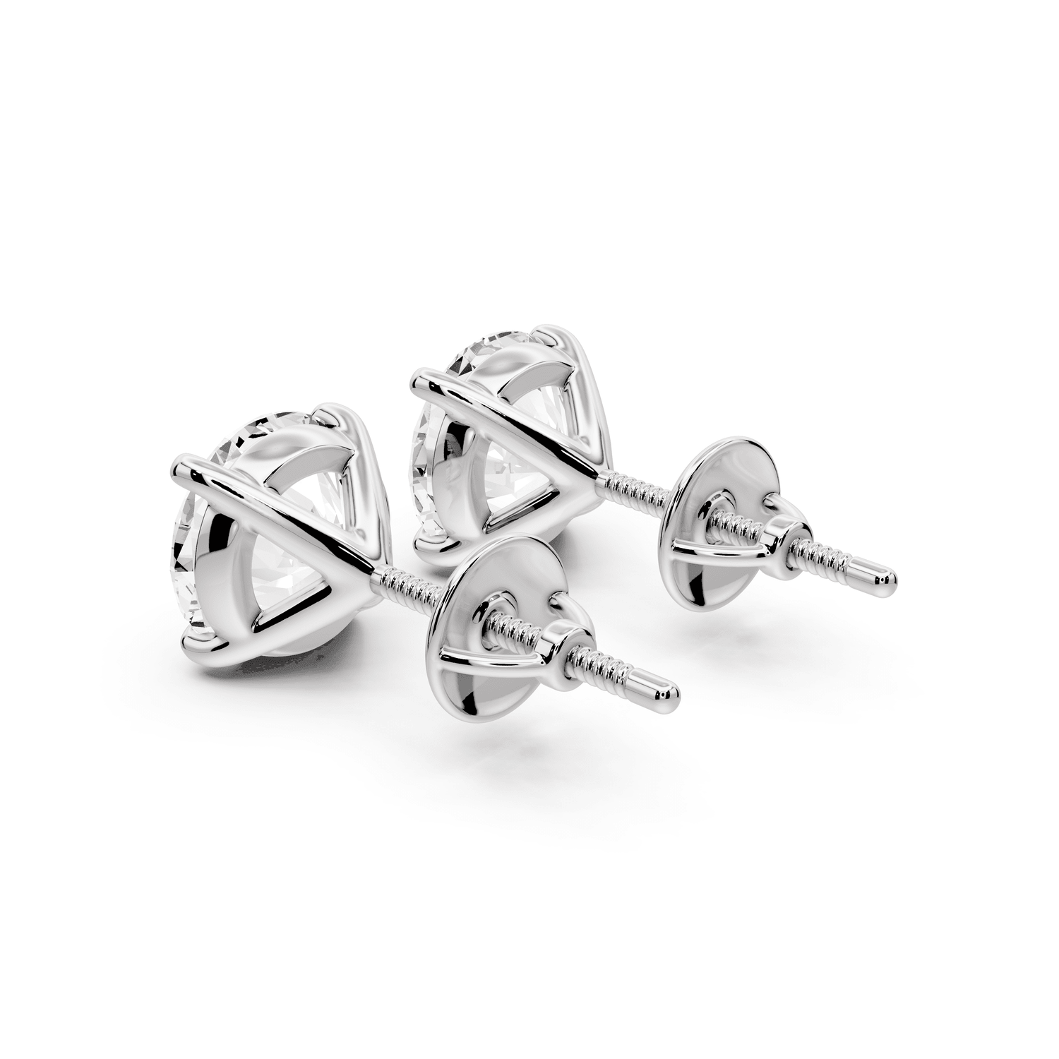 Aura - 4ct 14k white gold Round - Cut Diamond Stud Earrings - Mr. Alex Jewelry