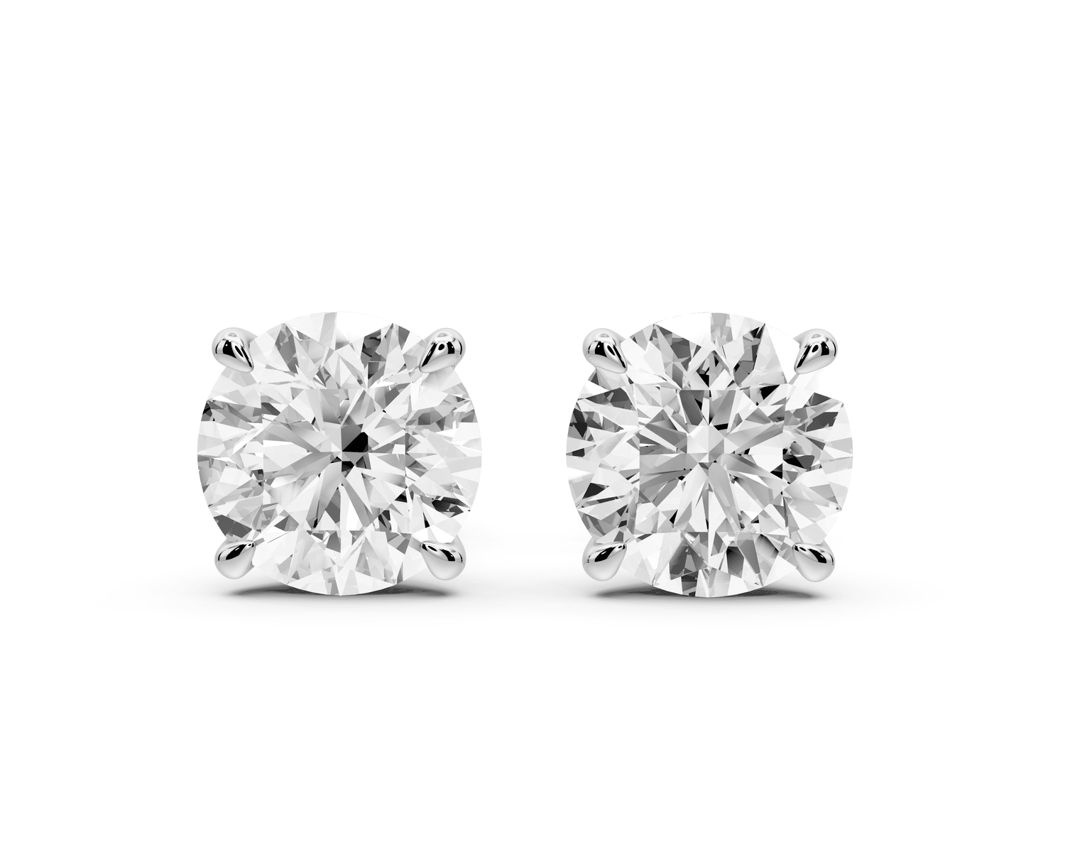 Aura - 4ct 14k white gold Round - Cut Diamond Stud Earrings - Mr. Alex Jewelry