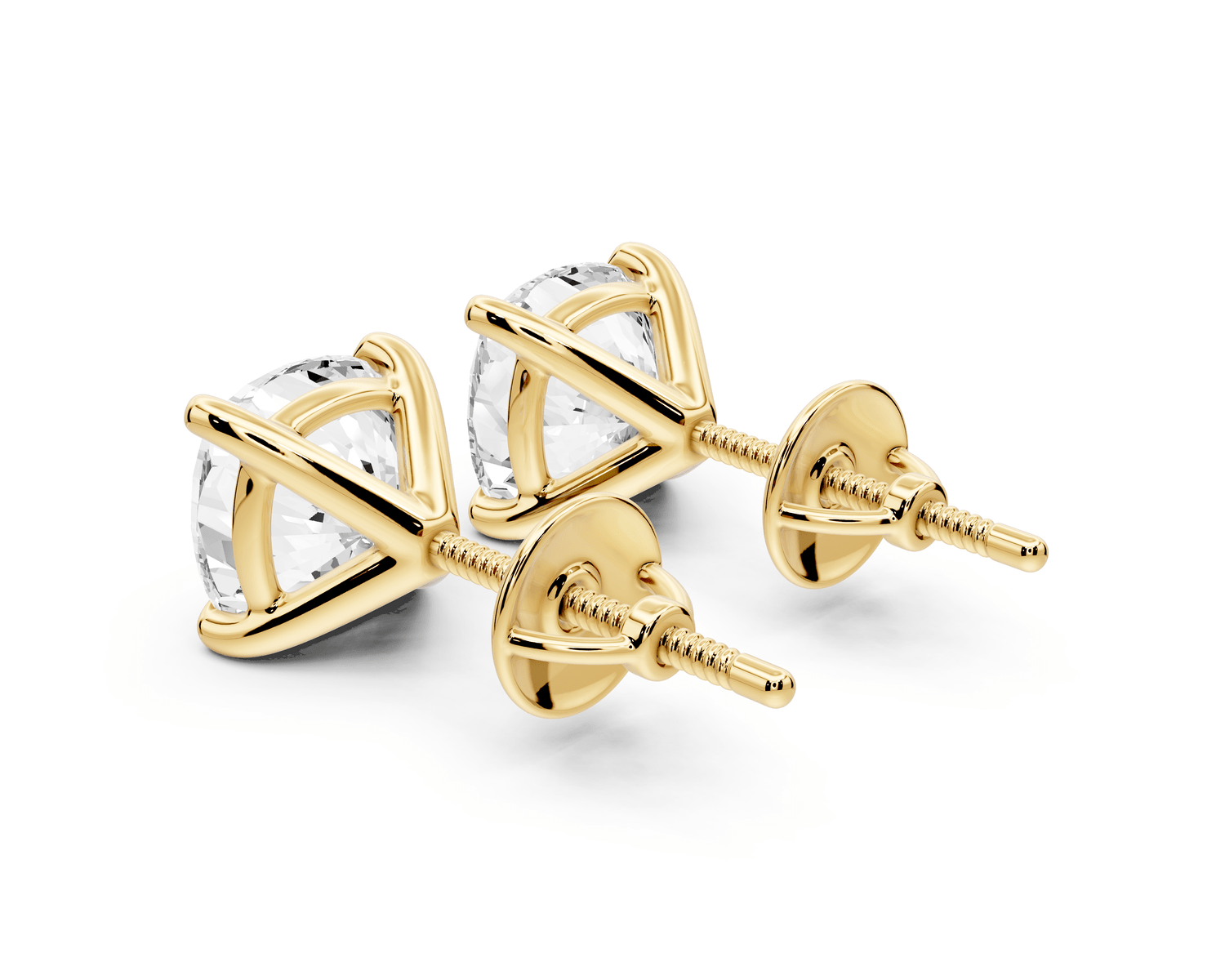 Aura - 4ct 14k yellow gold Cushion - Cut Diamond Stud Earrings - Mr. Alex Jewelry