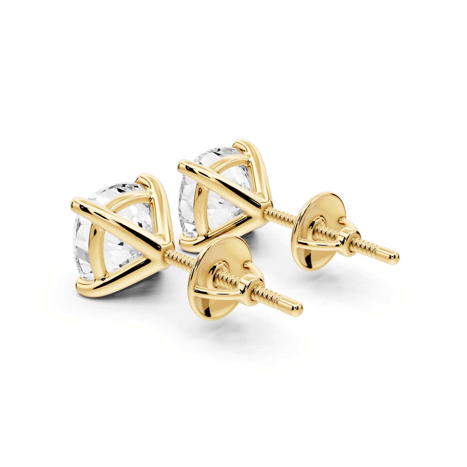 Aura - 4ct 14k yellow gold Cushion - Cut Diamond Stud Earrings - Mr. Alex Jewelry