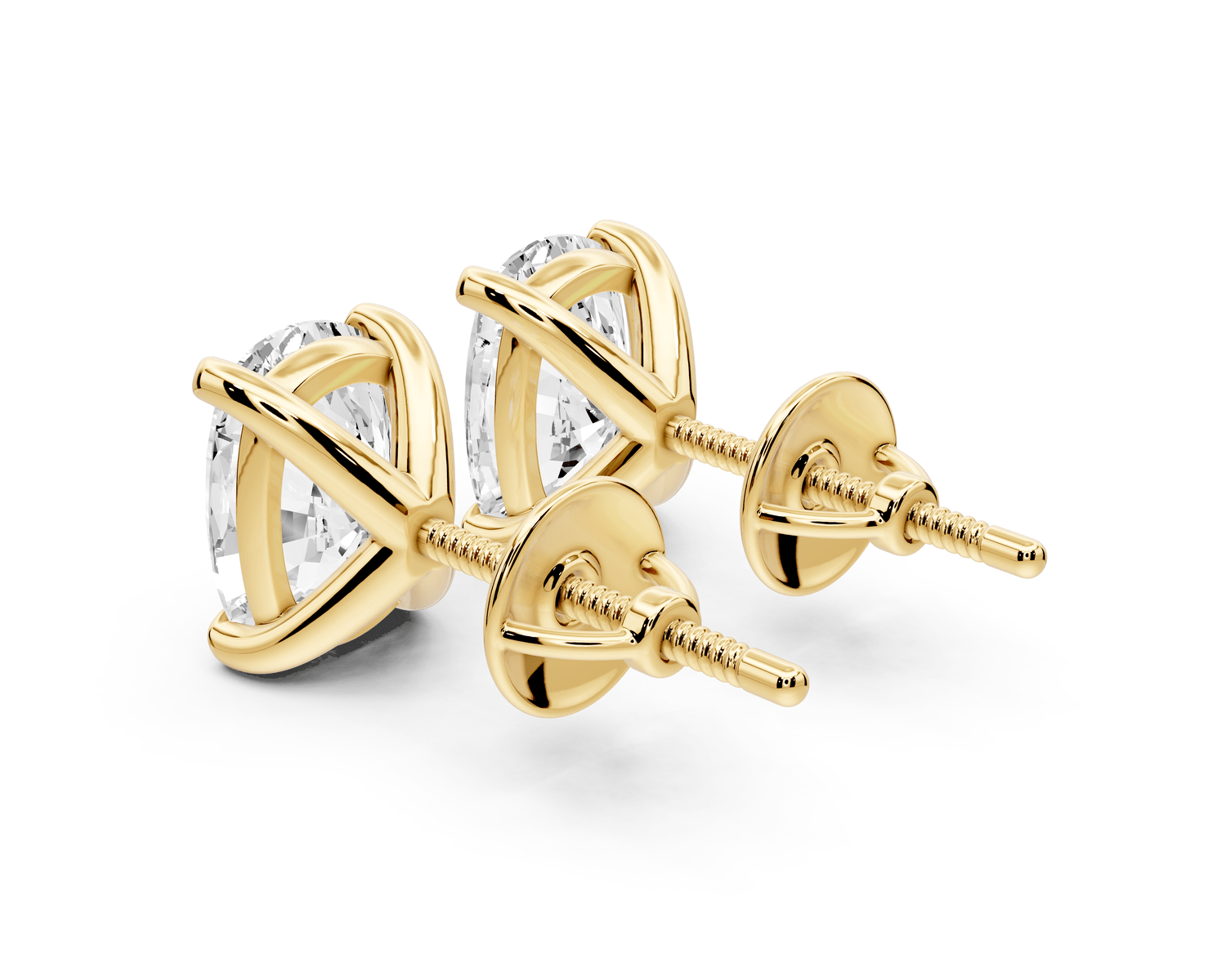 Aura - 4ct 14k yellow gold Elgcushion - Cut Diamond Stud Earrings - Mr. Alex Jewelry