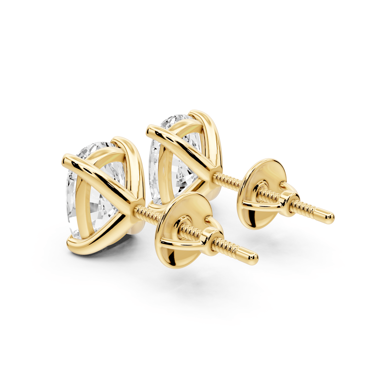 Aura - 4ct 14k yellow gold Elgcushion - Cut Diamond Stud Earrings - Mr. Alex Jewelry