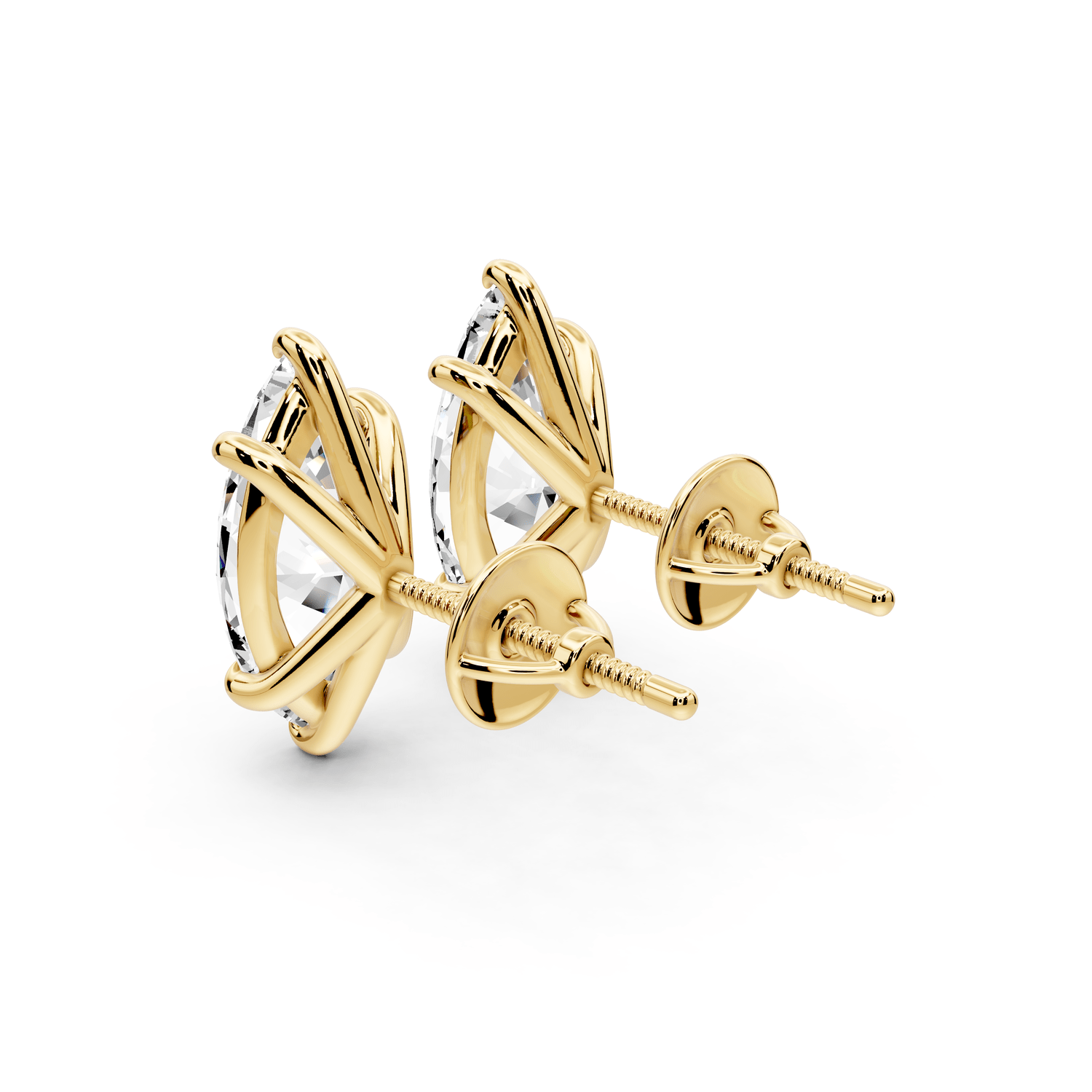 Aura - 4ct 14k yellow gold Marquise - Cut Diamond Stud Earrings - Mr. Alex Jewelry