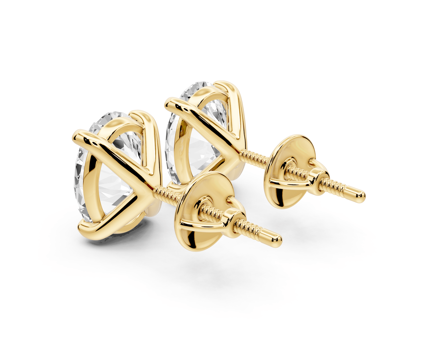 Aura - 4ct 14k yellow gold Oval - Cut Diamond Stud Earrings - Mr. Alex Jewelry