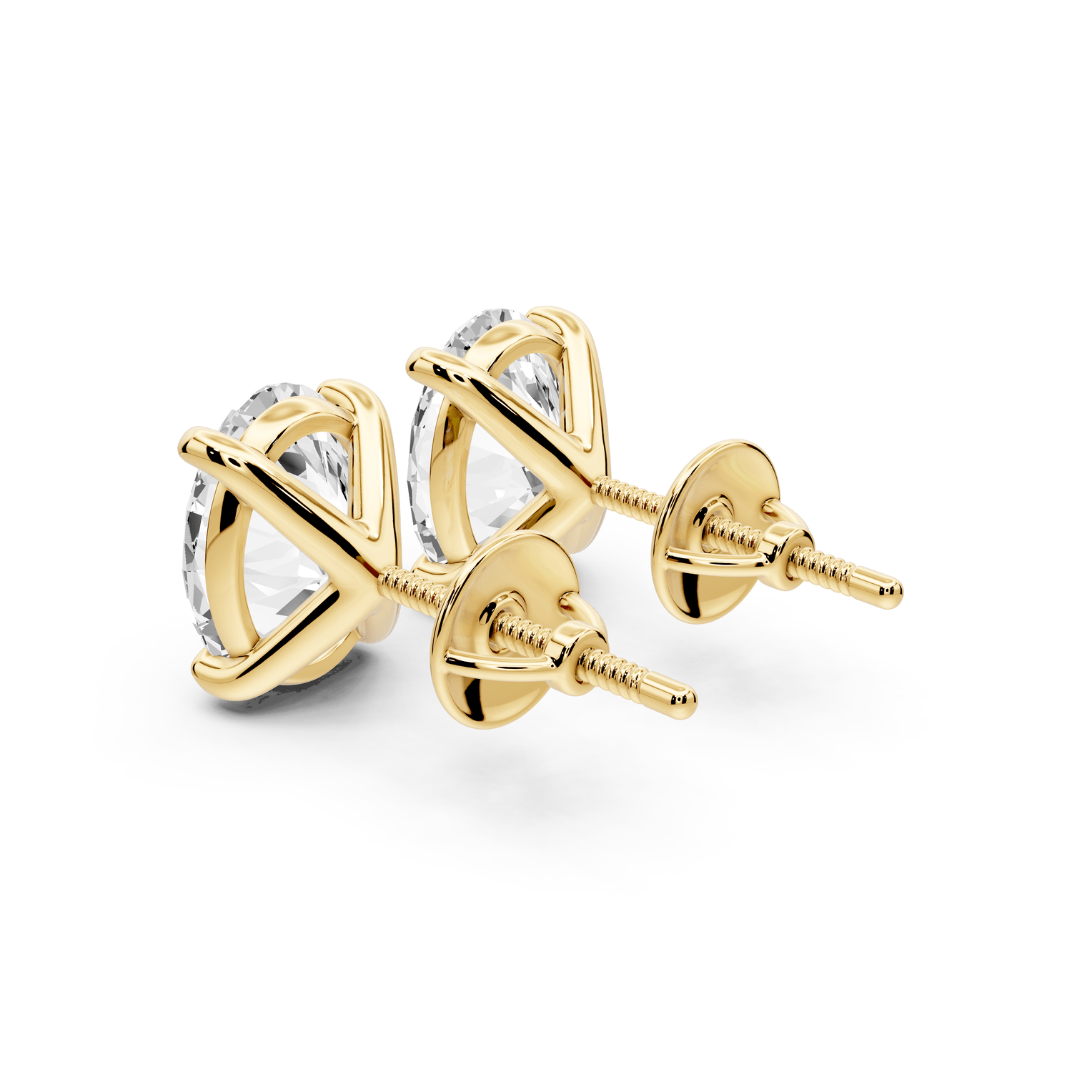 Aura - 4ct 14k yellow gold Oval - Cut Diamond Stud Earrings - Mr. Alex Jewelry