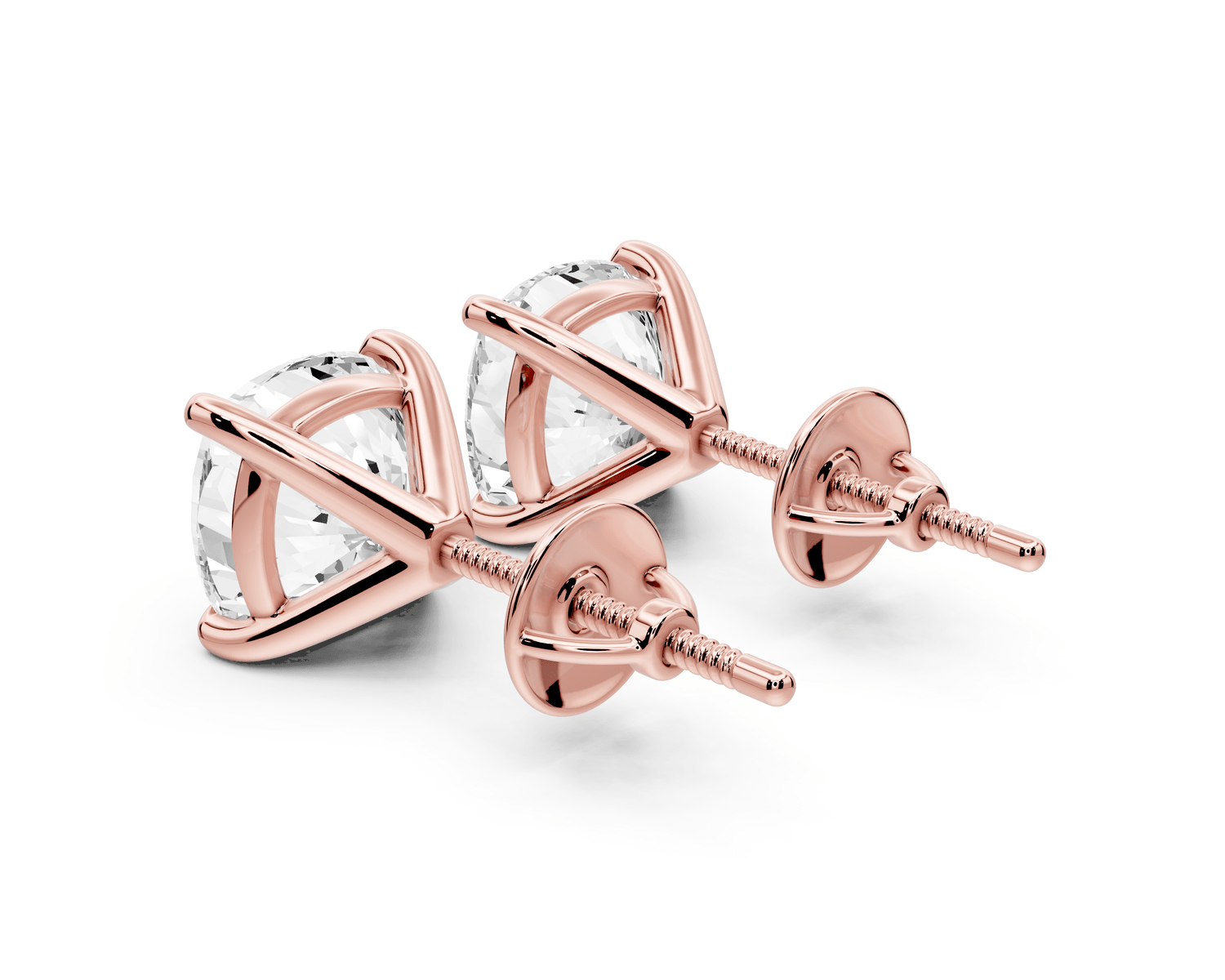 Aura - 5ct 14k rose gold Cushion - Cut Diamond Stud Earrings - Mr. Alex Jewelry