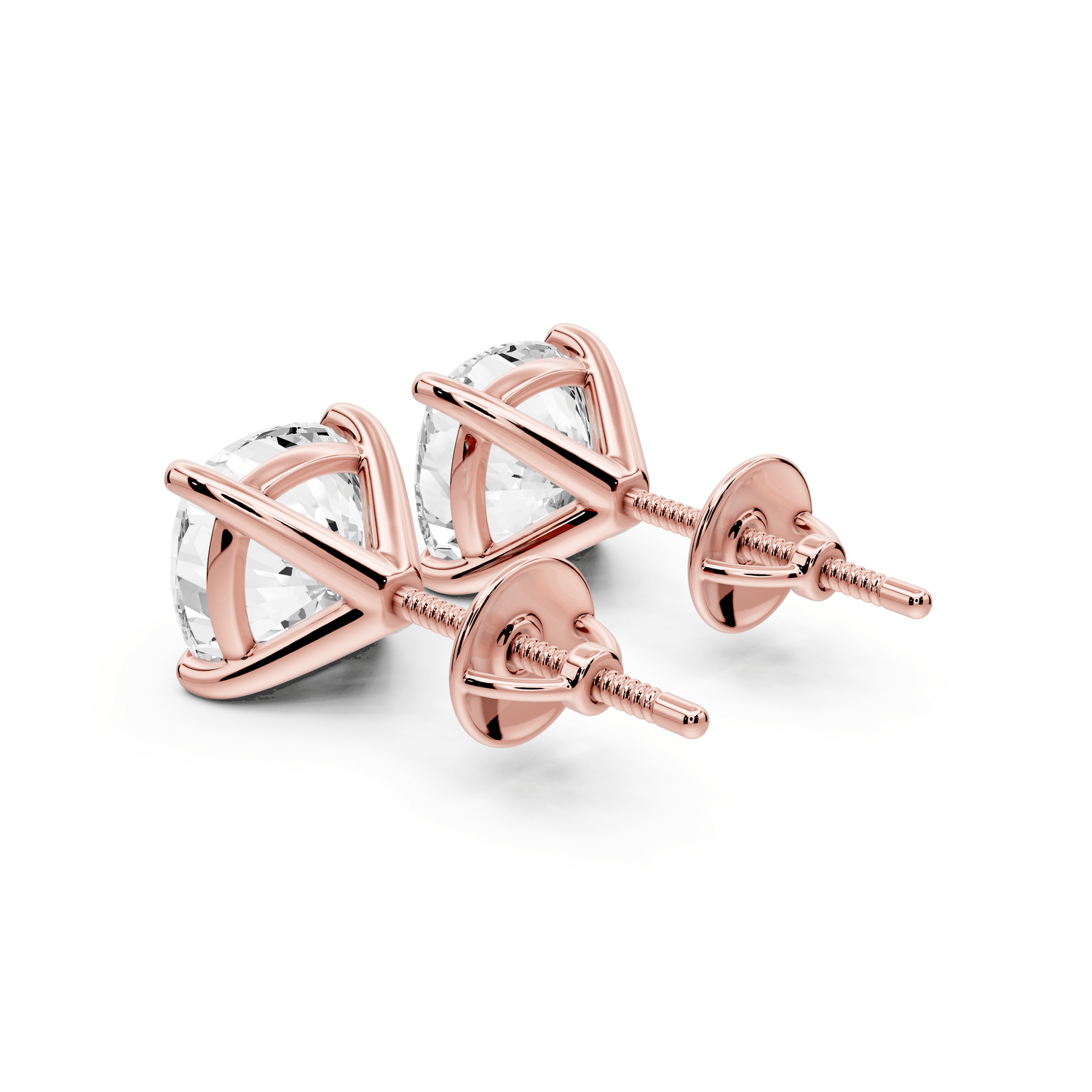 Aura - 5ct 14k rose gold Cushion - Cut Diamond Stud Earrings - Mr. Alex Jewelry
