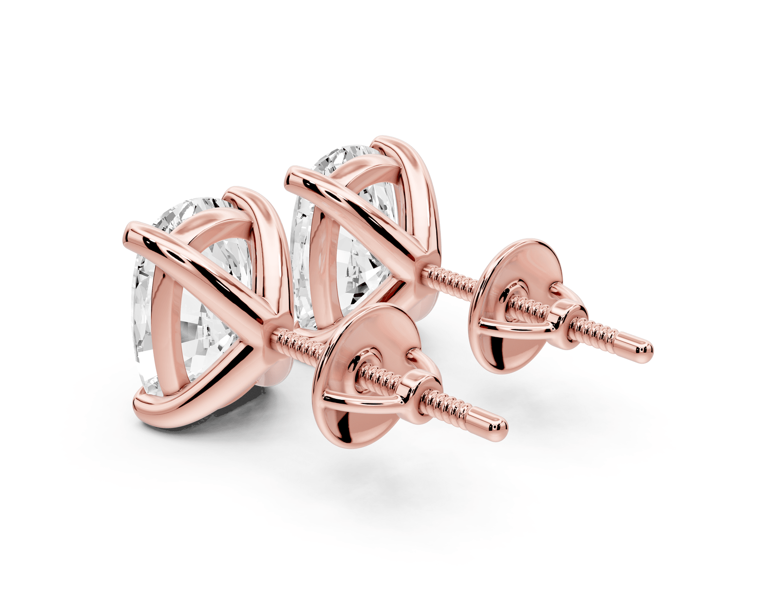 Aura - 5ct 14k rose gold Elgcushion - Cut Diamond Stud Earrings - Mr. Alex Jewelry
