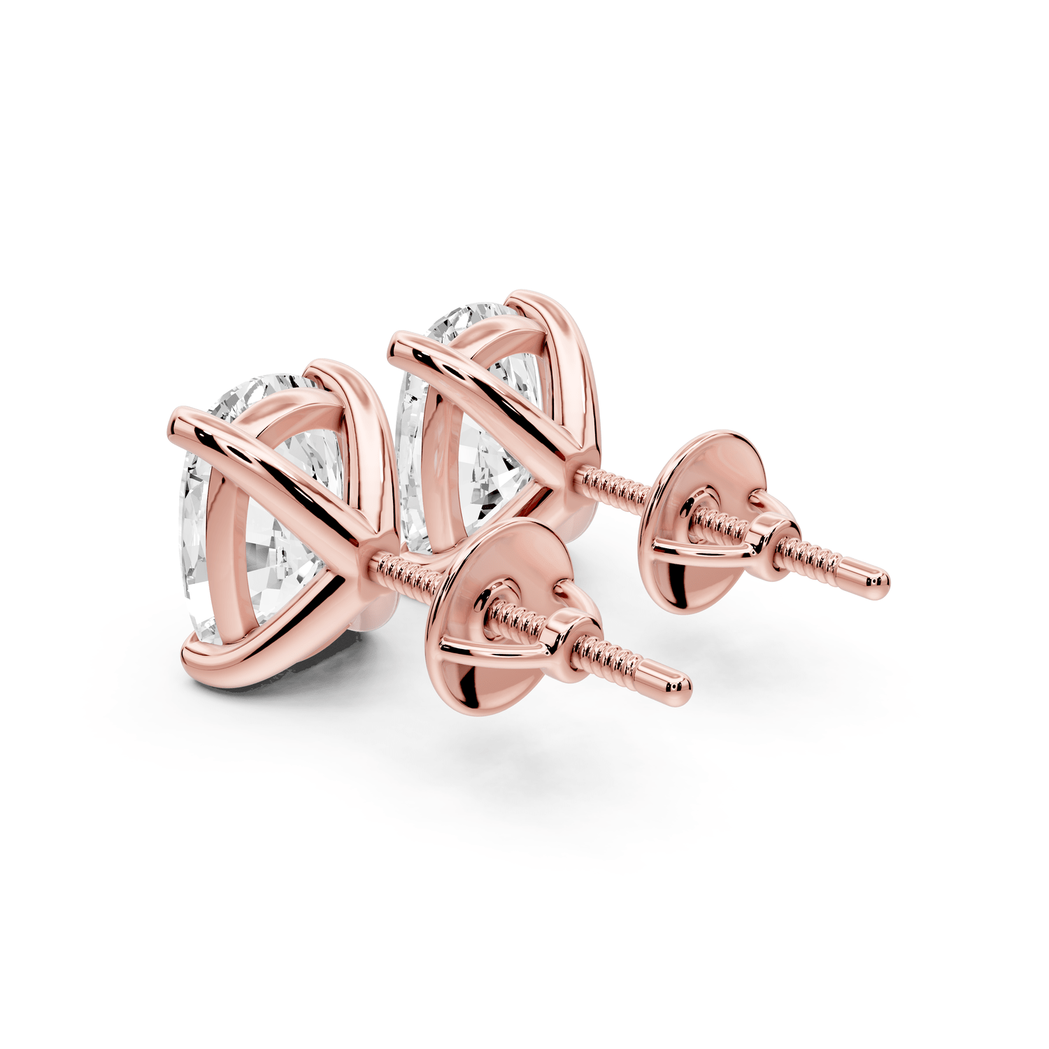 Aura - 5ct 14k rose gold Elgcushion - Cut Diamond Stud Earrings - Mr. Alex Jewelry