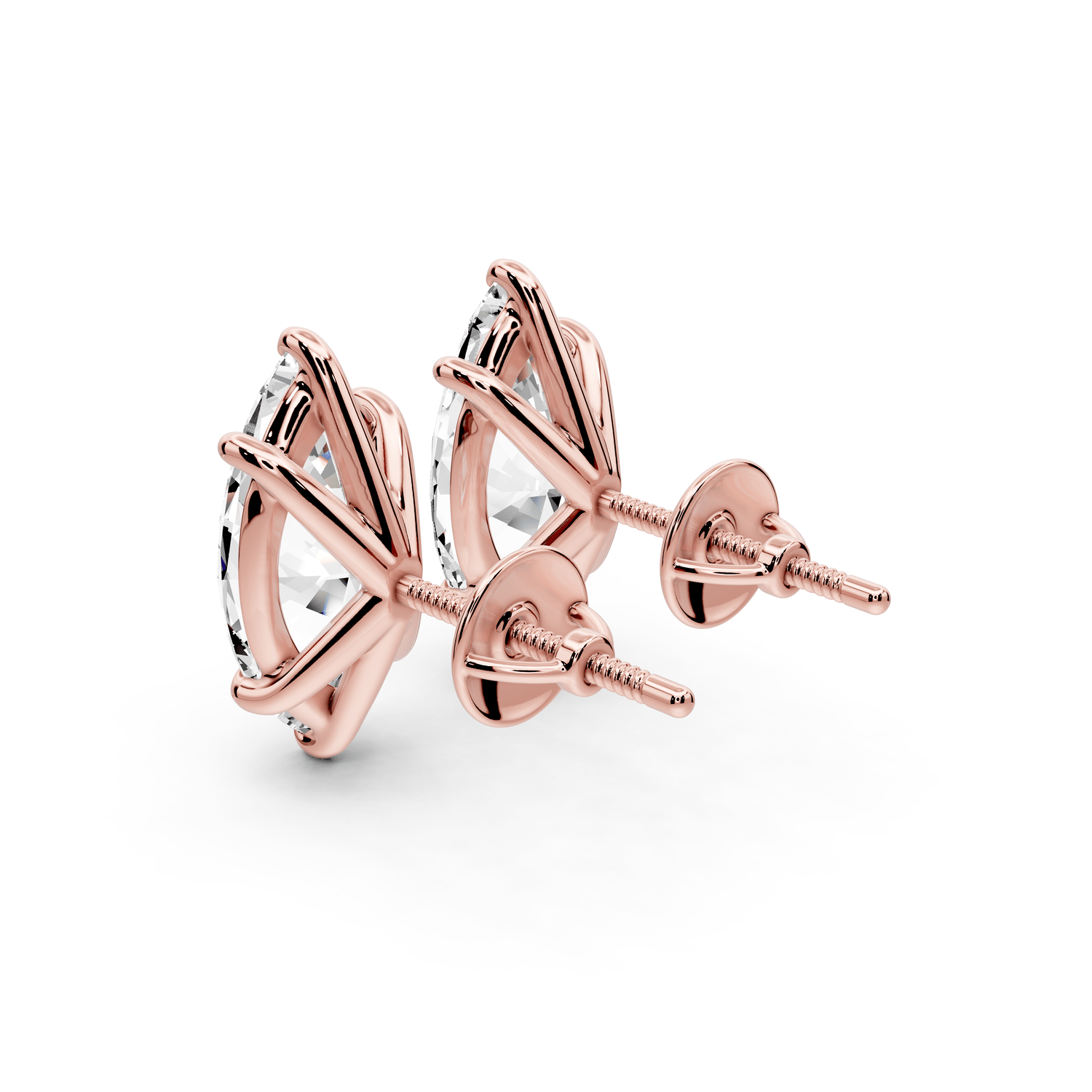 Aura - 5ct 14k rose gold Marquise - Cut Diamond Stud Earrings - Mr. Alex Jewelry
