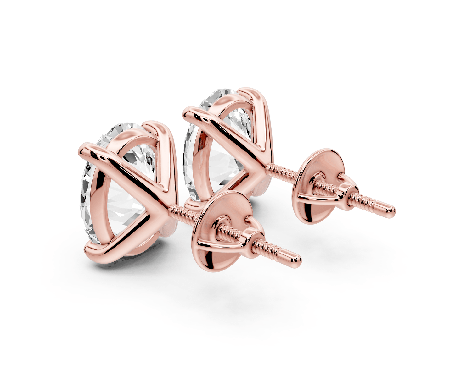 Aura - 5ct 14k rose gold Oval - Cut Diamond Stud Earrings - Mr. Alex Jewelry