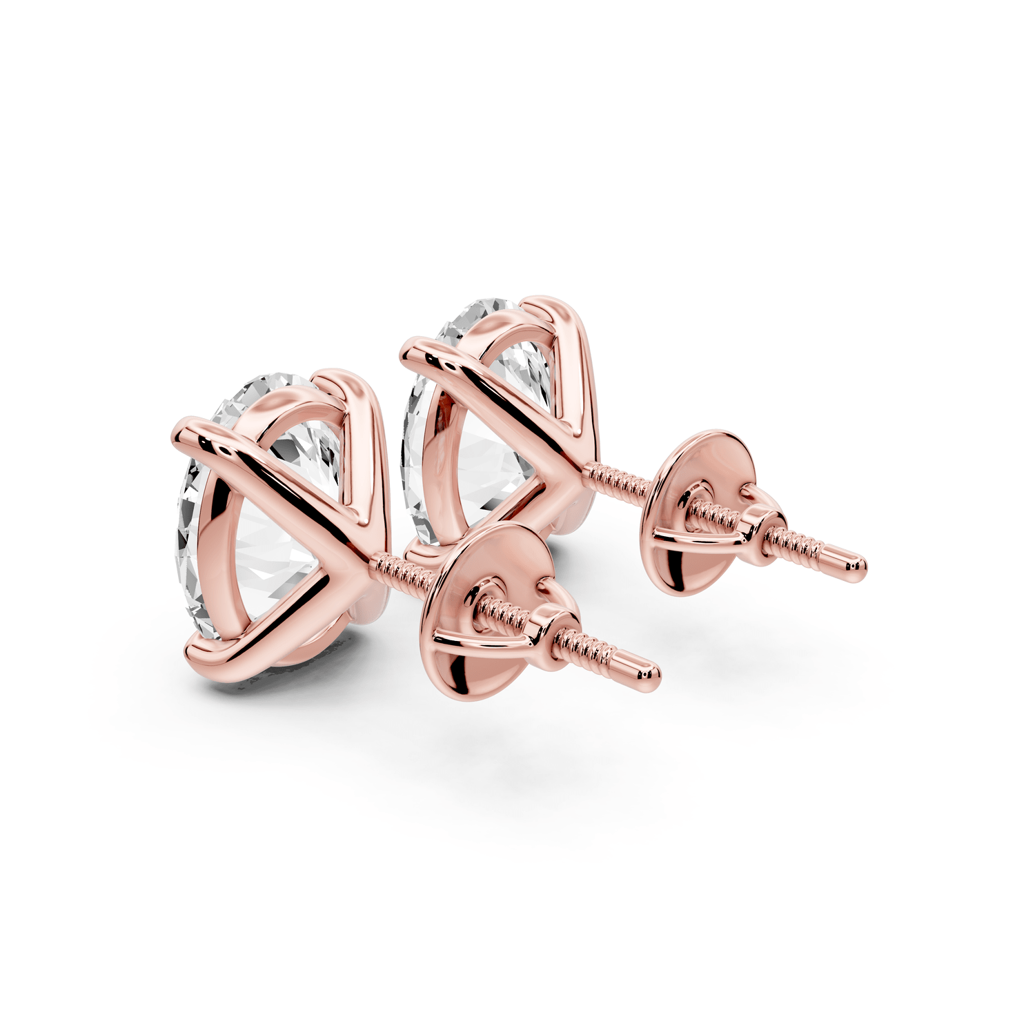 Aura - 5ct 14k rose gold Oval - Cut Diamond Stud Earrings - Mr. Alex Jewelry