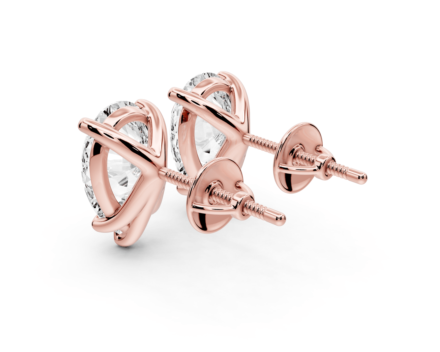 Aura - 5ct 14k rose gold Pear - Cut Diamond Stud Earrings - Mr. Alex Jewelry