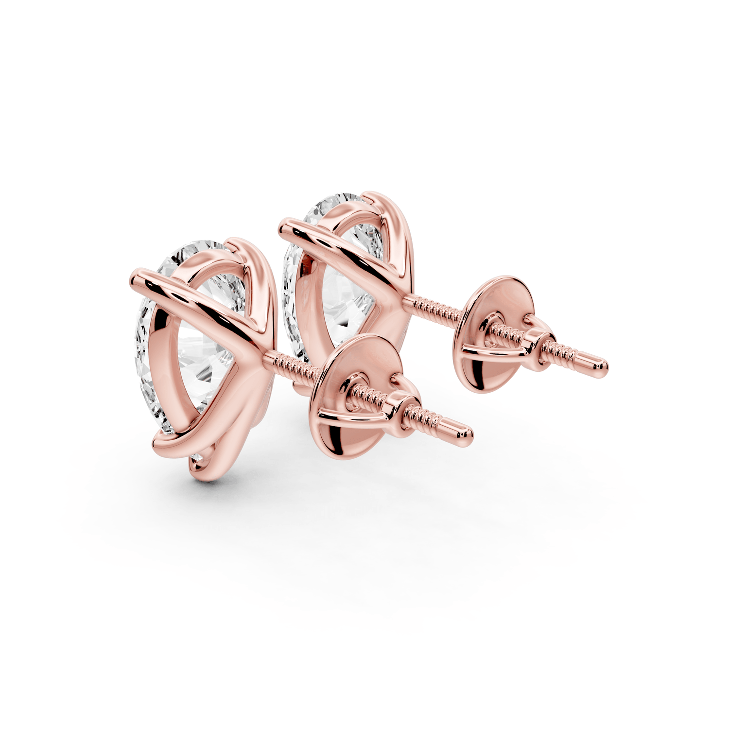 Aura - 5ct 14k rose gold Pear - Cut Diamond Stud Earrings - Mr. Alex Jewelry