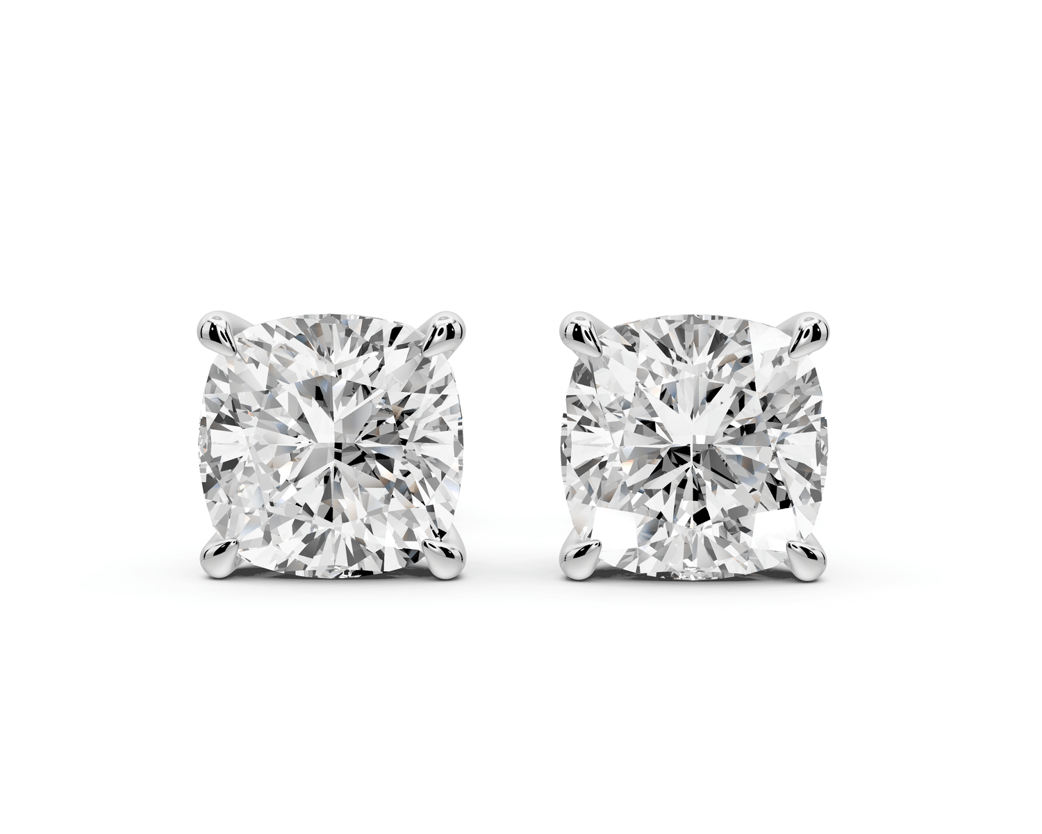 Aura - 5ct 14k white gold Cushion - Cut Diamond Stud Earrings - Mr. Alex Jewelry