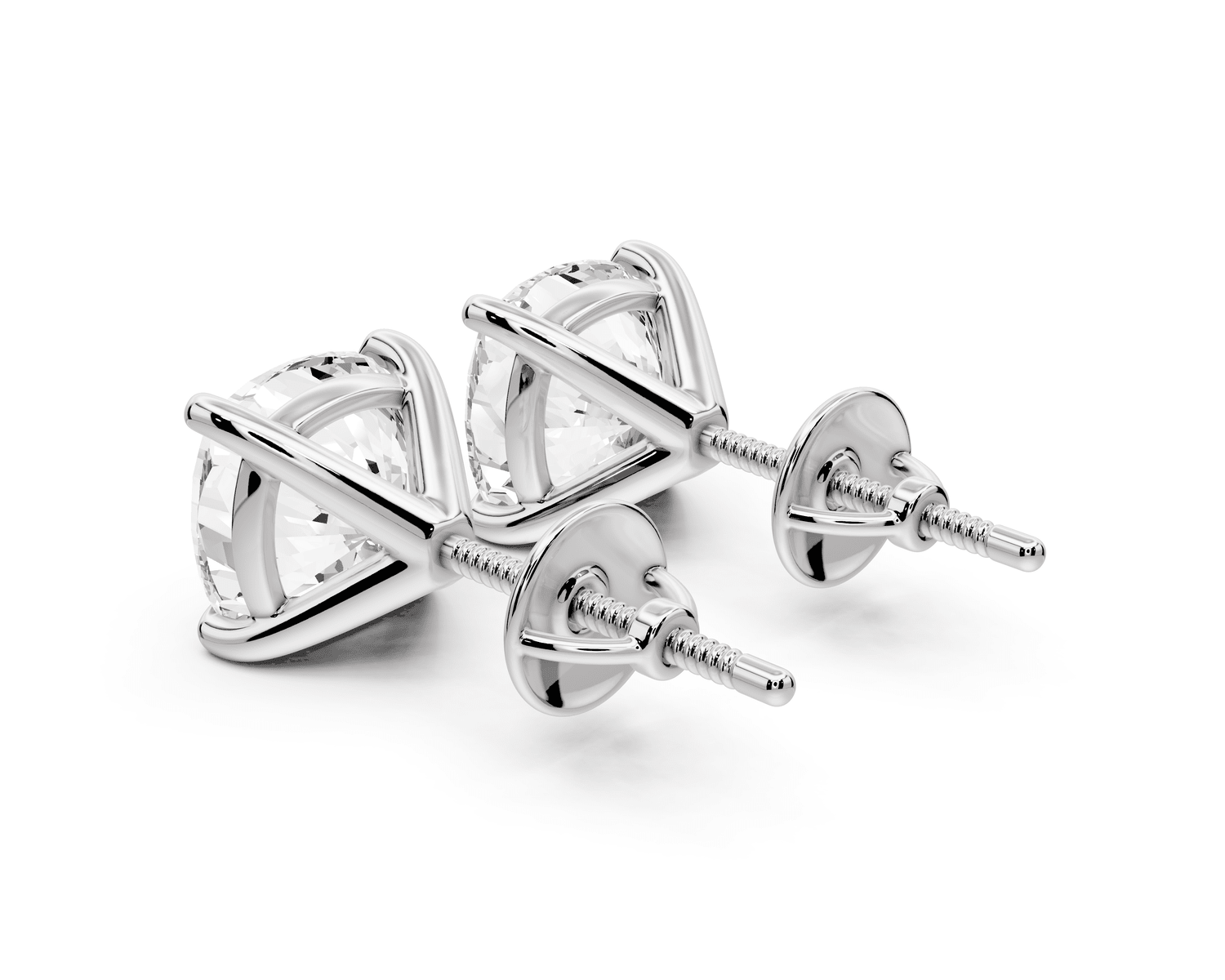 Aura - 5ct 14k white gold Cushion - Cut Diamond Stud Earrings - Mr. Alex Jewelry