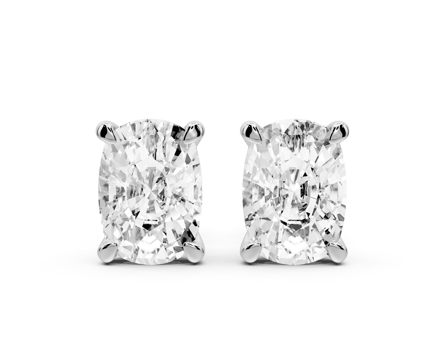 Aura - 5ct 14k white gold Elgcushion - Cut Diamond Stud Earrings - Mr. Alex Jewelry