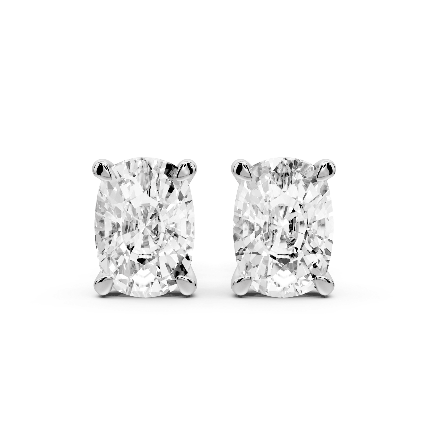 Aura - 5ct 14k white gold Elgcushion - Cut Diamond Stud Earrings - Mr. Alex Jewelry