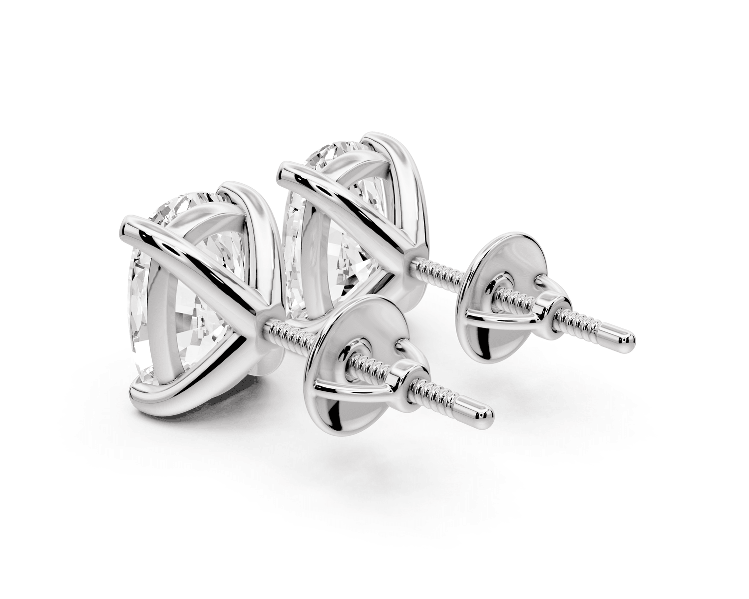 Aura - 5ct 14k white gold Elgcushion - Cut Diamond Stud Earrings - Mr. Alex Jewelry