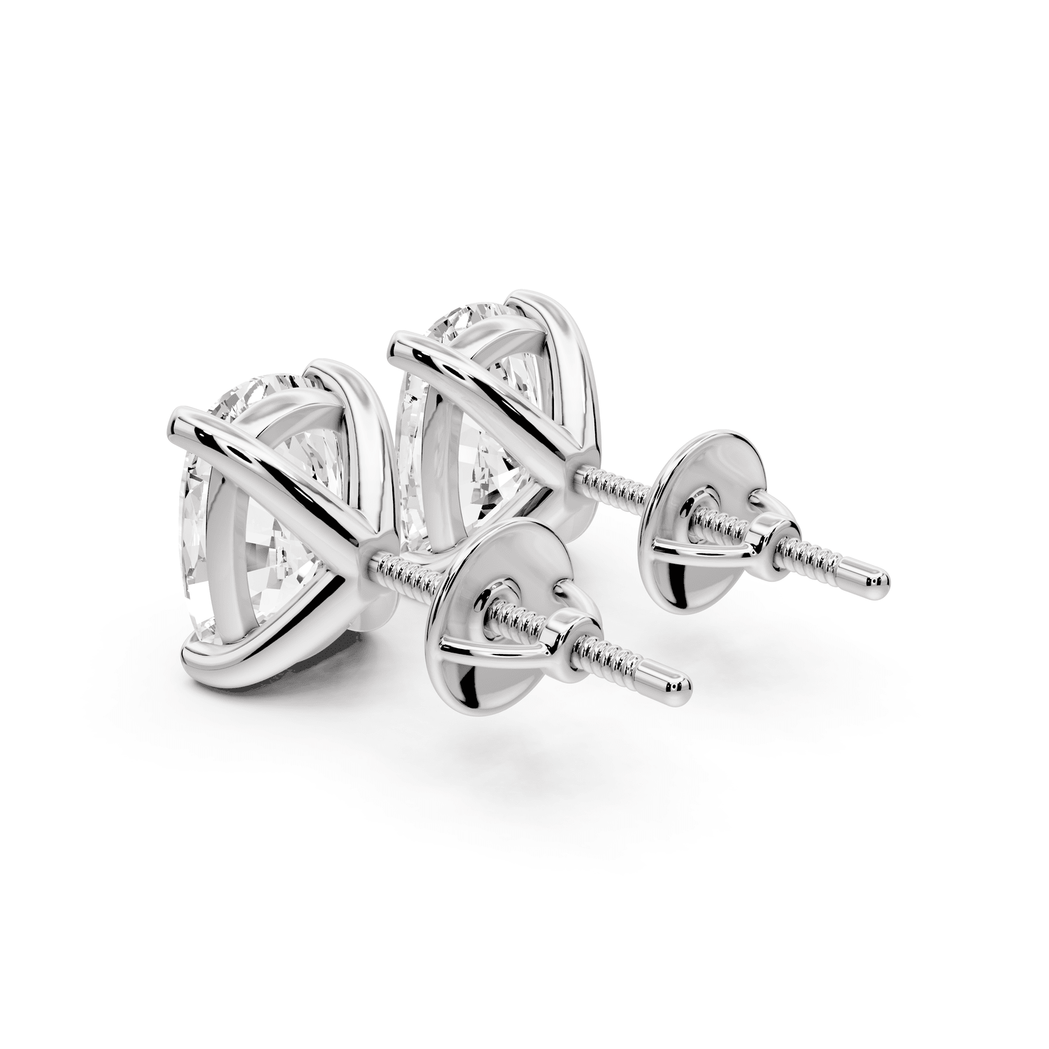 Aura - 5ct 14k white gold Elgcushion - Cut Diamond Stud Earrings - Mr. Alex Jewelry