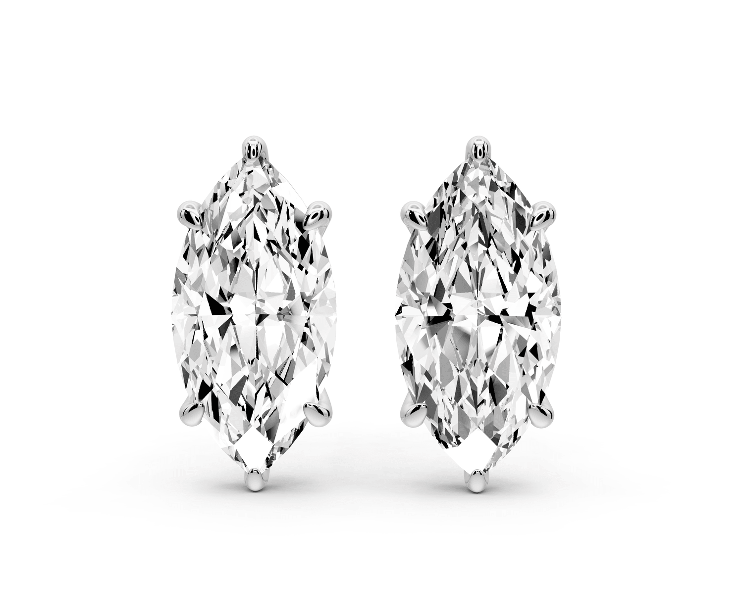 Aura - 5ct 14k white gold Marquise - Cut Diamond Stud Earrings - Mr. Alex Jewelry