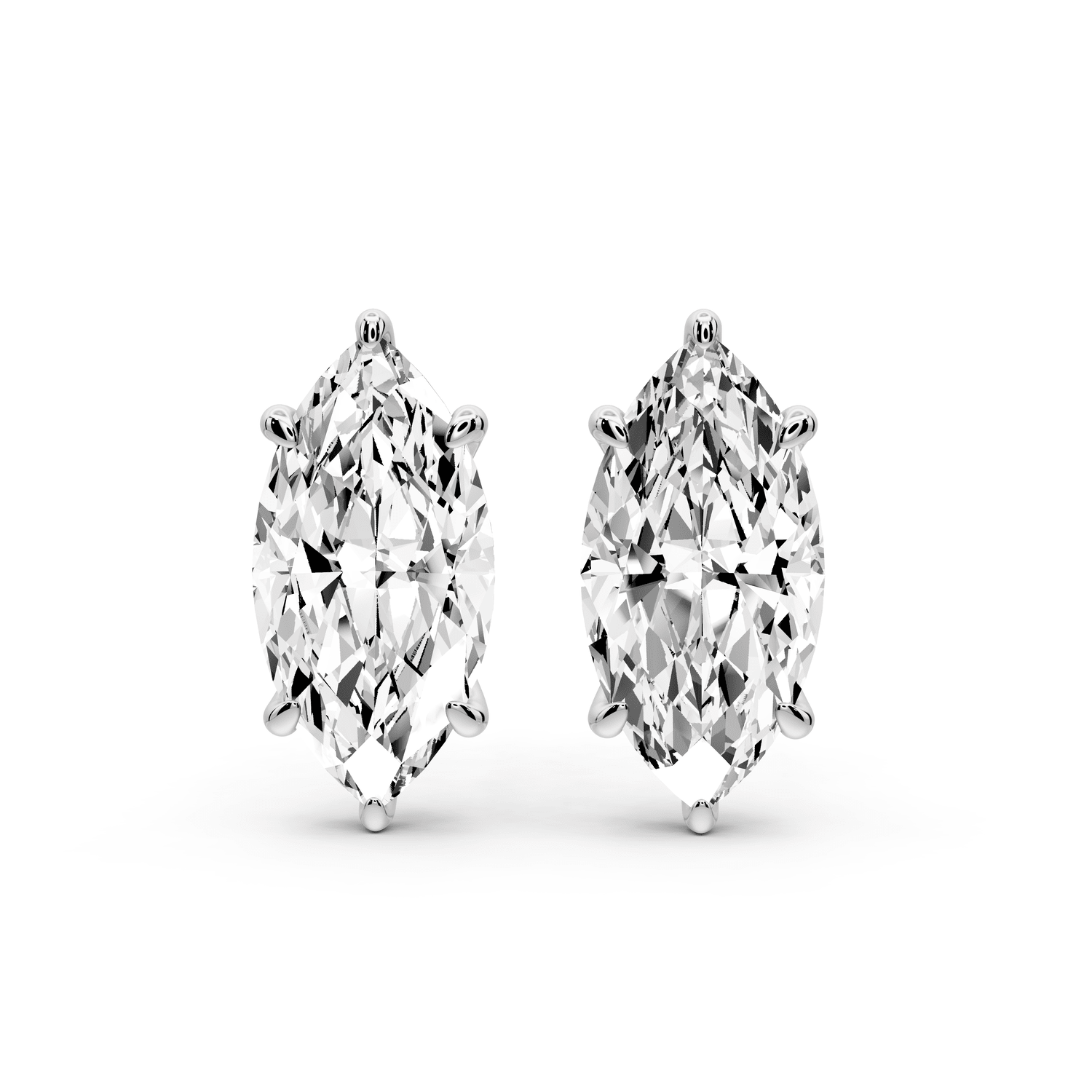 Aura - 5ct 14k white gold Marquise - Cut Diamond Stud Earrings - Mr. Alex Jewelry