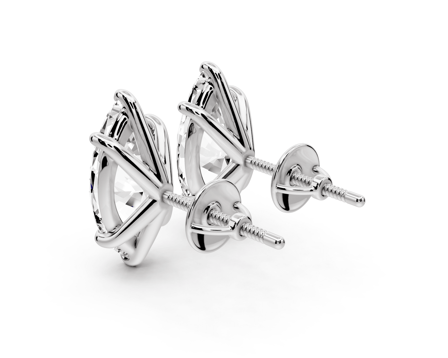Aura - 5ct 14k white gold Marquise - Cut Diamond Stud Earrings - Mr. Alex Jewelry