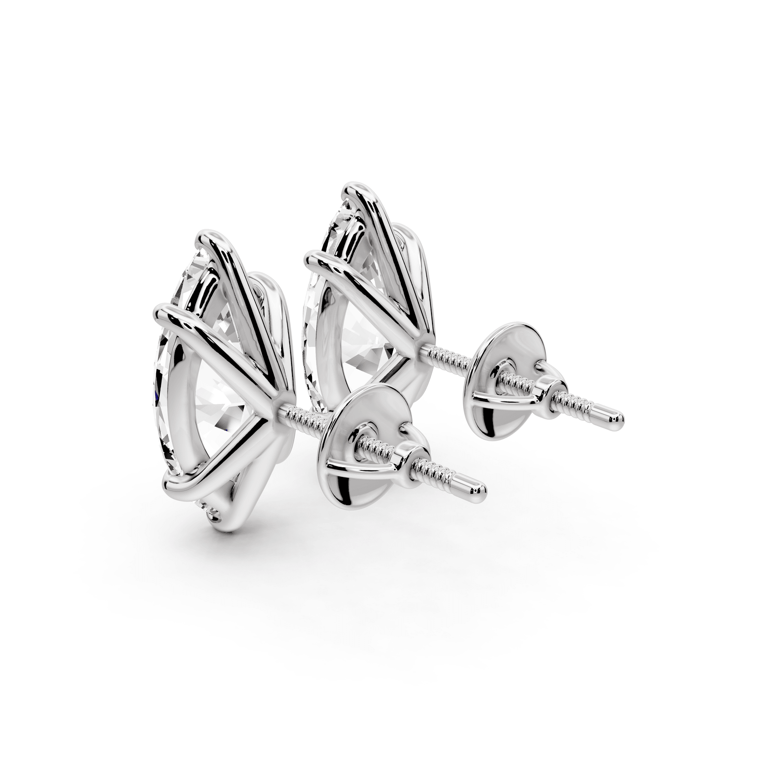 Aura - 5ct 14k white gold Marquise - Cut Diamond Stud Earrings - Mr. Alex Jewelry