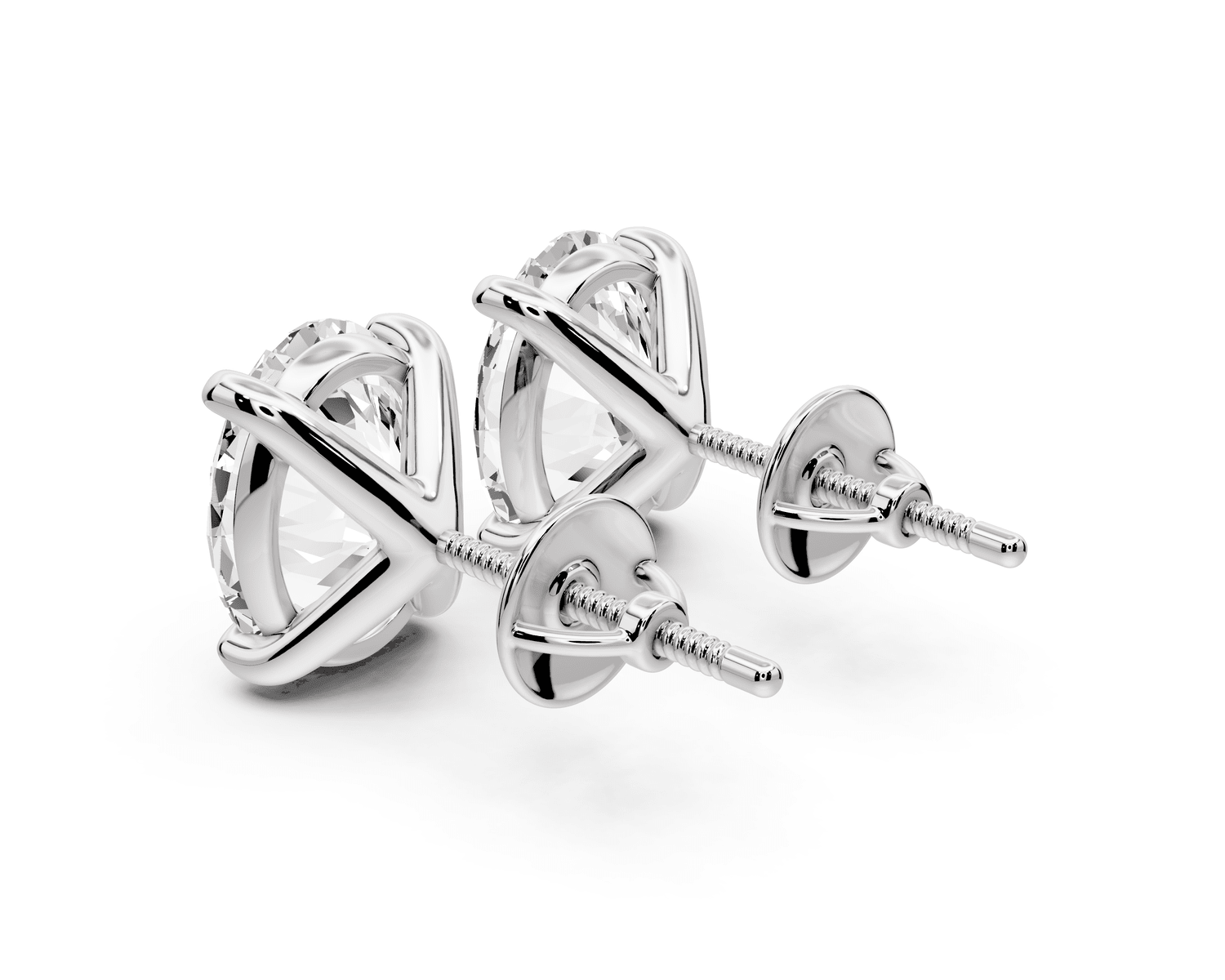 Aura - 5ct 14k white gold Oval - Cut Diamond Stud Earrings - Mr. Alex Jewelry