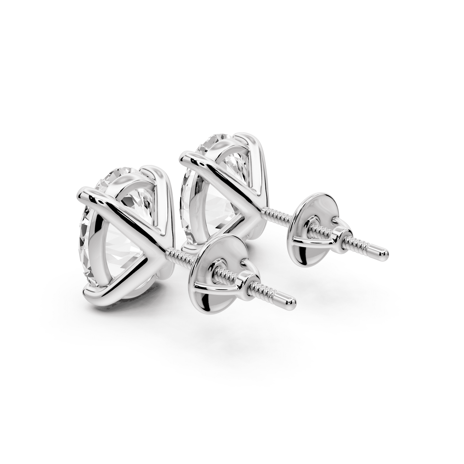Aura - 5ct 14k white gold Oval - Cut Diamond Stud Earrings - Mr. Alex Jewelry