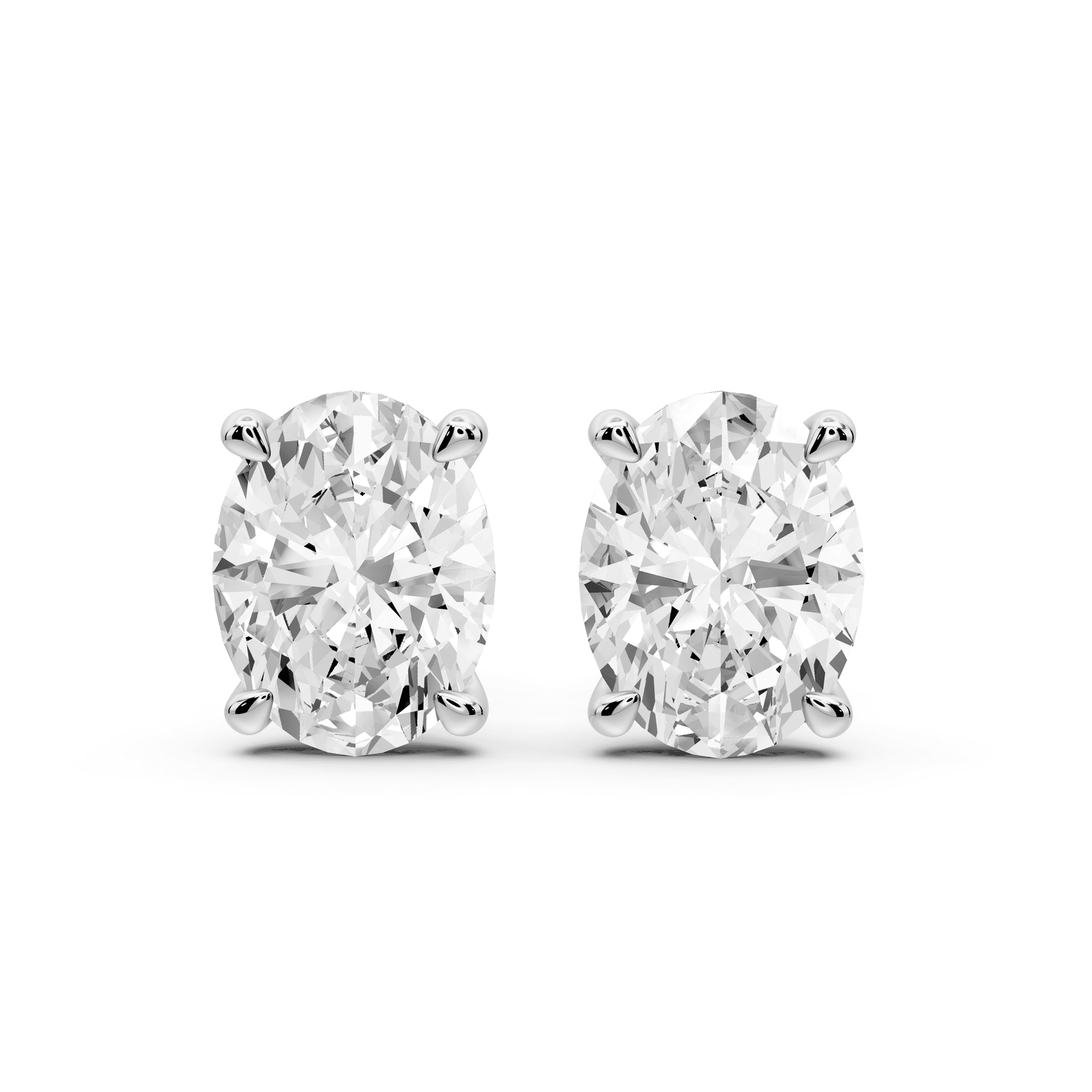 Aura - 5ct 14k white gold Oval - Cut Diamond Stud Earrings - Mr. Alex Jewelry