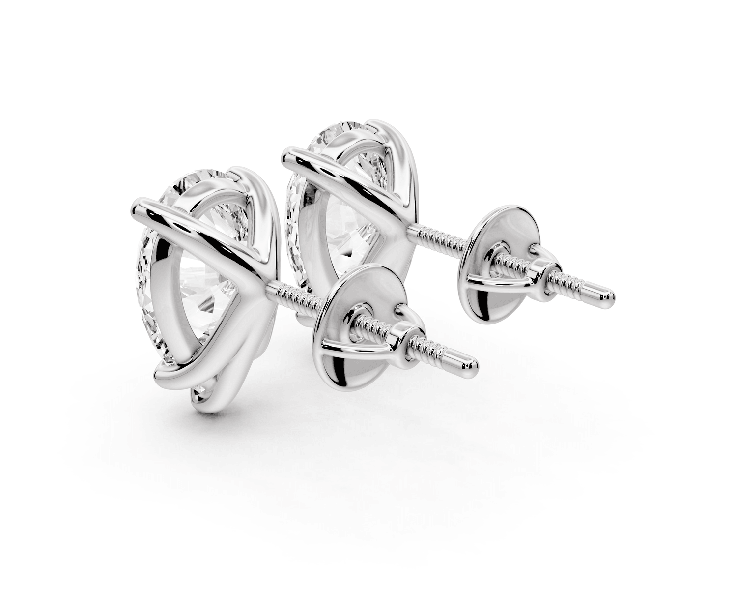 Aura - 5ct 14k white gold Pear - Cut Diamond Stud Earrings - Mr. Alex Jewelry