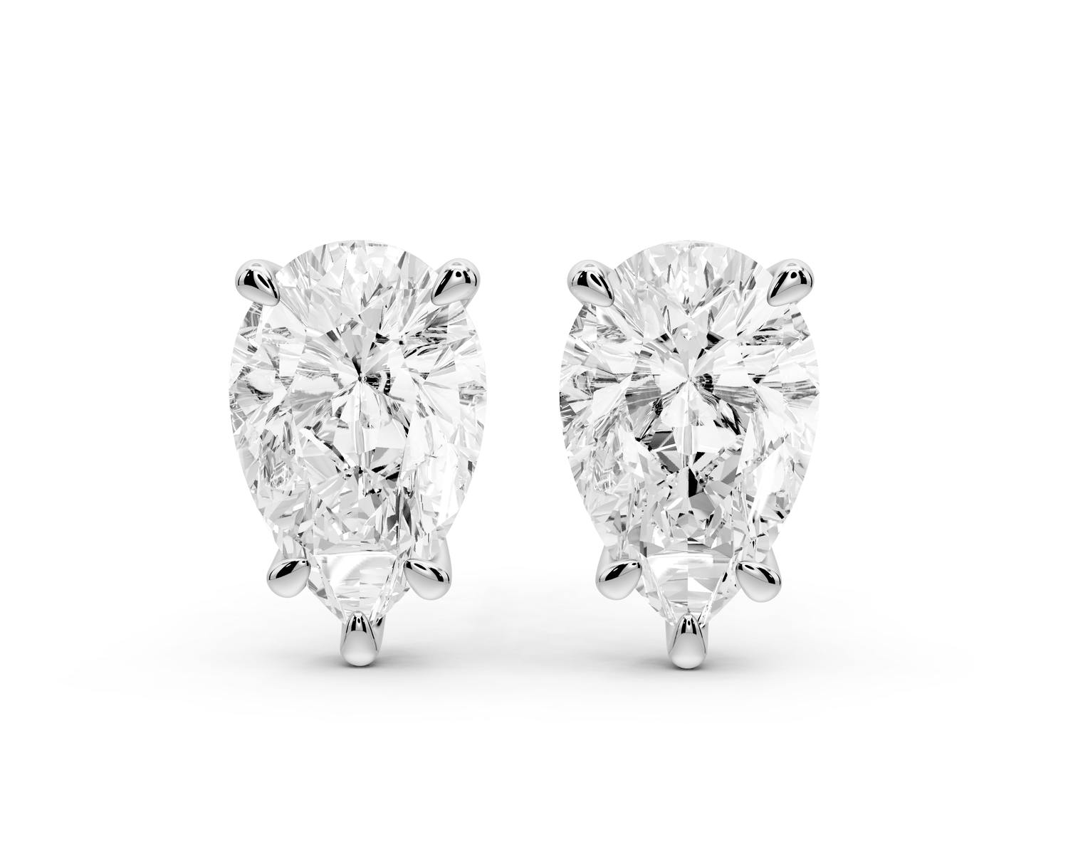 Aura - 5ct 14k white gold Pear - Cut Diamond Stud Earrings - Mr. Alex Jewelry