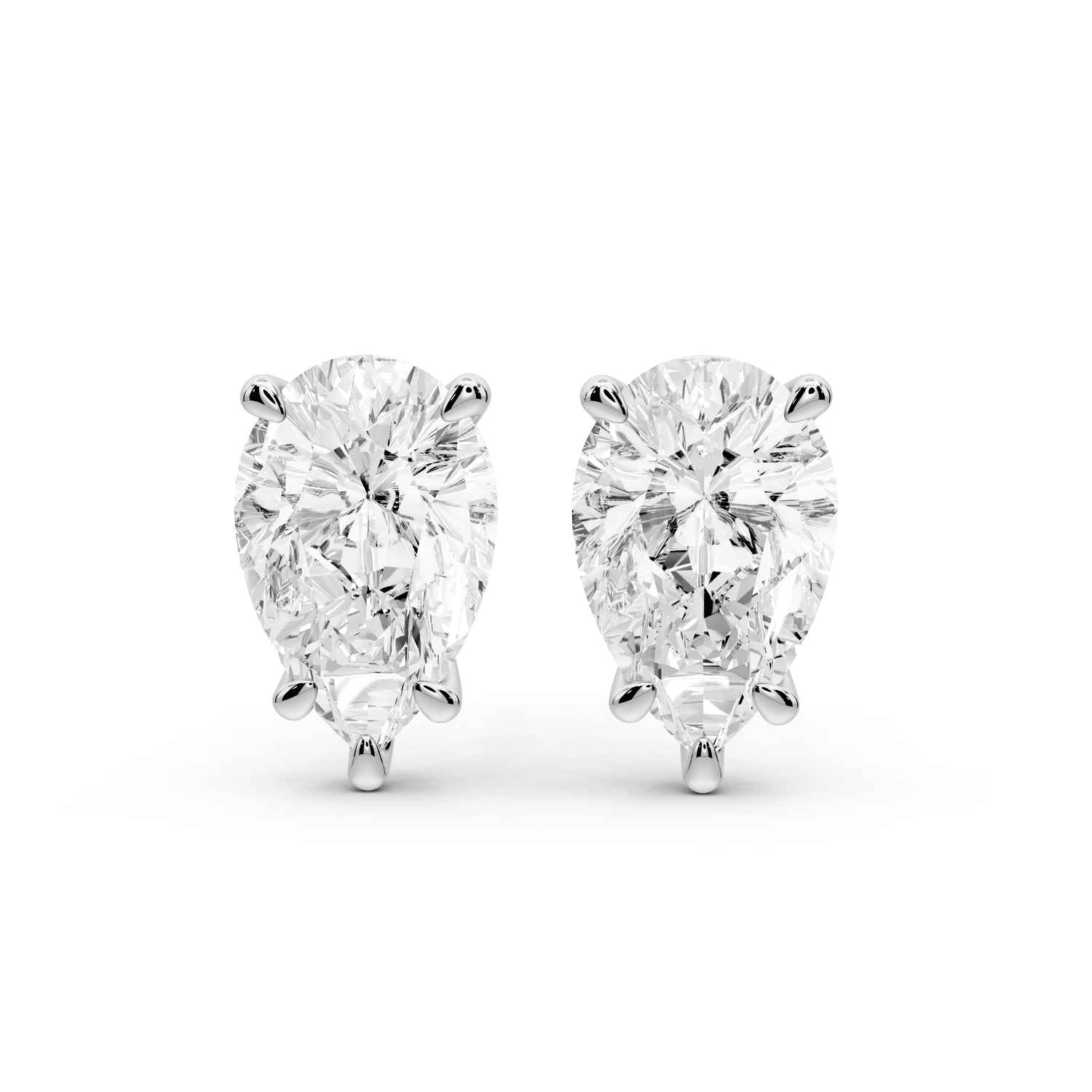 Aura - 5ct 14k white gold Pear - Cut Diamond Stud Earrings - Mr. Alex Jewelry