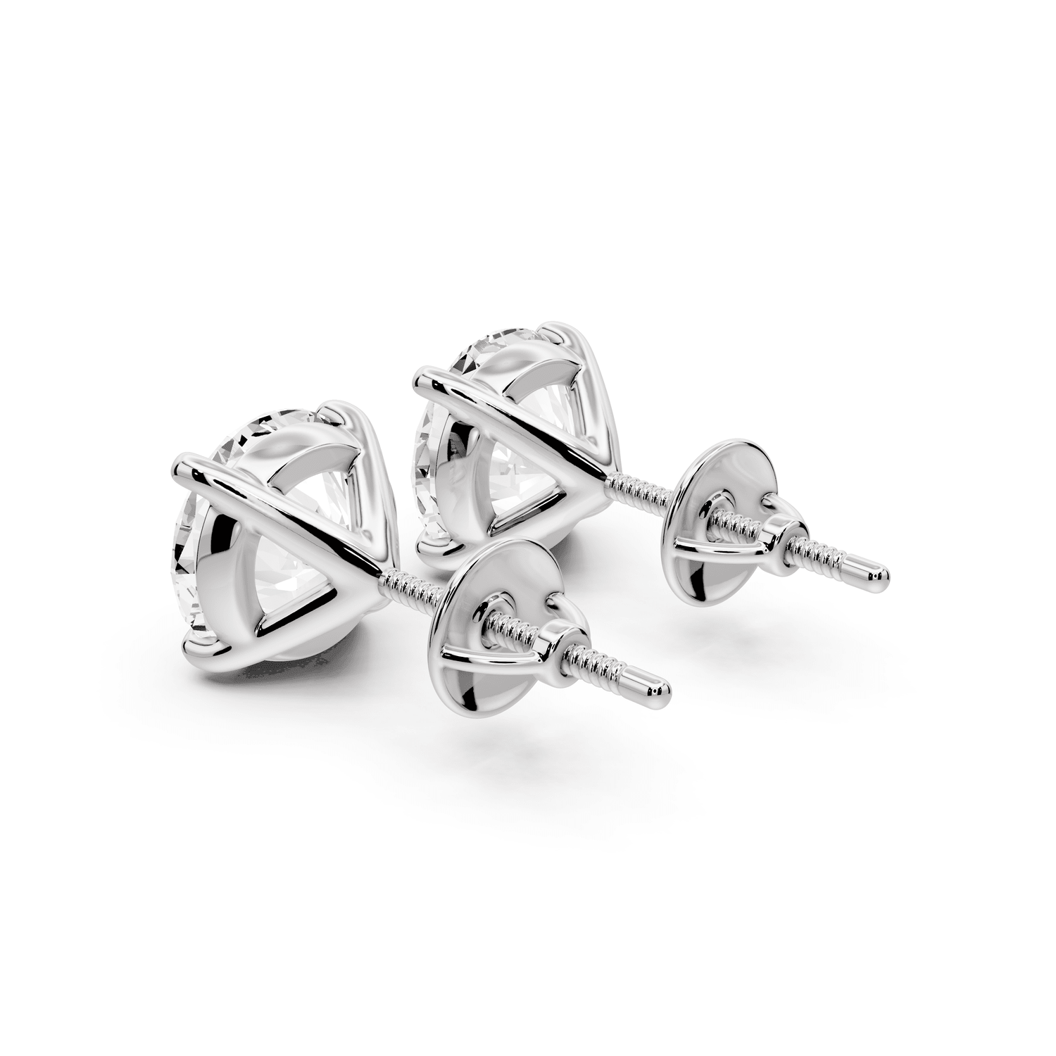 Aura - 5ct 14k white gold Round - Cut Diamond Stud Earrings - Mr. Alex Jewelry