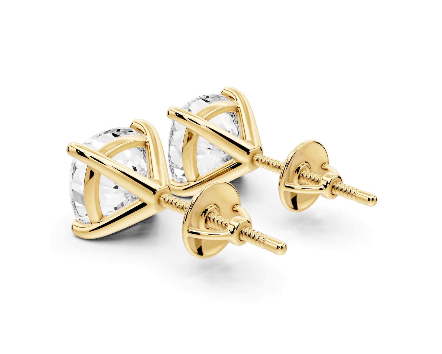 Aura - 5ct 14k yellow gold Cushion - Cut Diamond Stud Earrings - Mr. Alex Jewelry